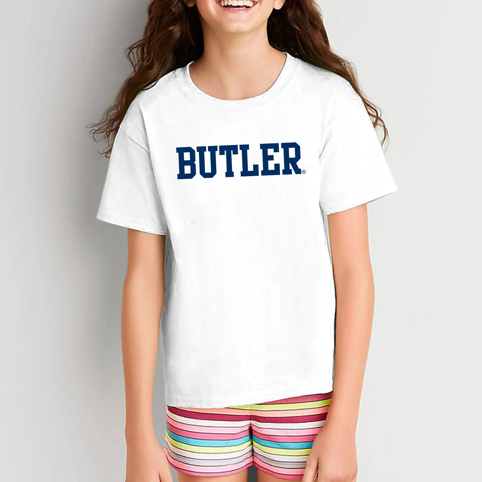 Butler University Bulldogs Basic Block Youth T-Shirt - White - Image 4