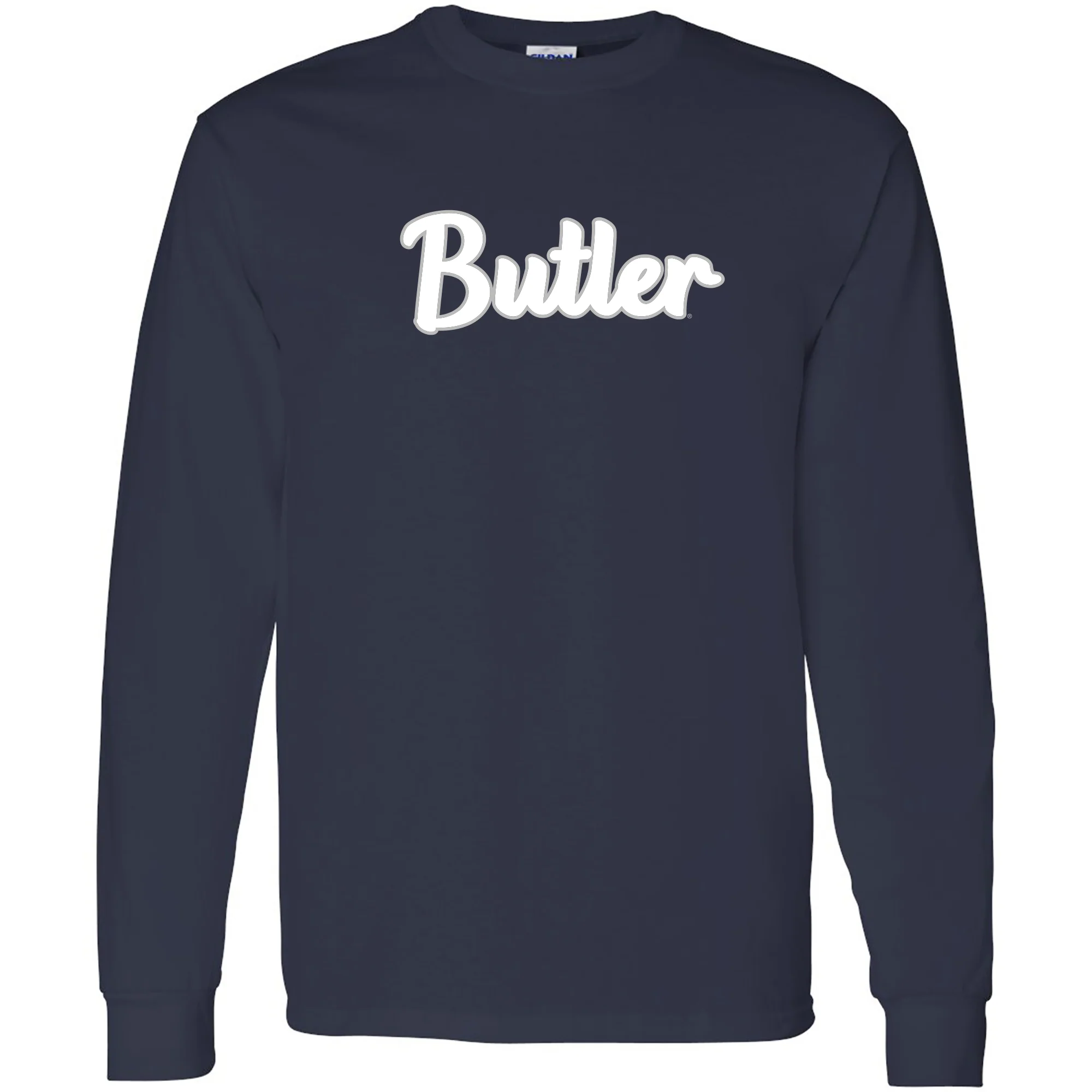 Butler University Bulldogs Basic Script Cotton Long Sleeve T-Shirt - Navy