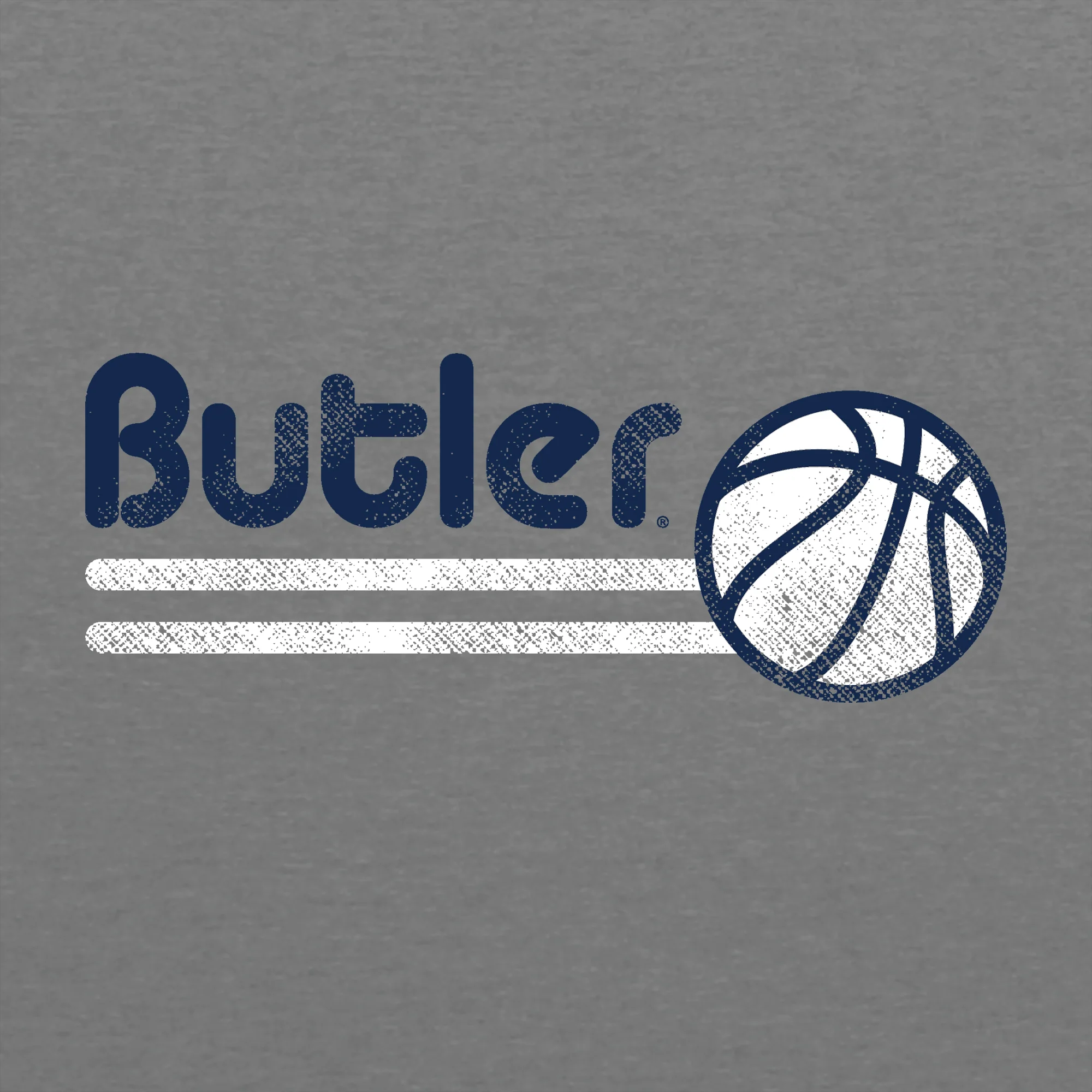 Butler University Bulldogs Basketball Bubble Raglan 3/4 Sleeve - Premium Heather/Vintage Navy - Image 2