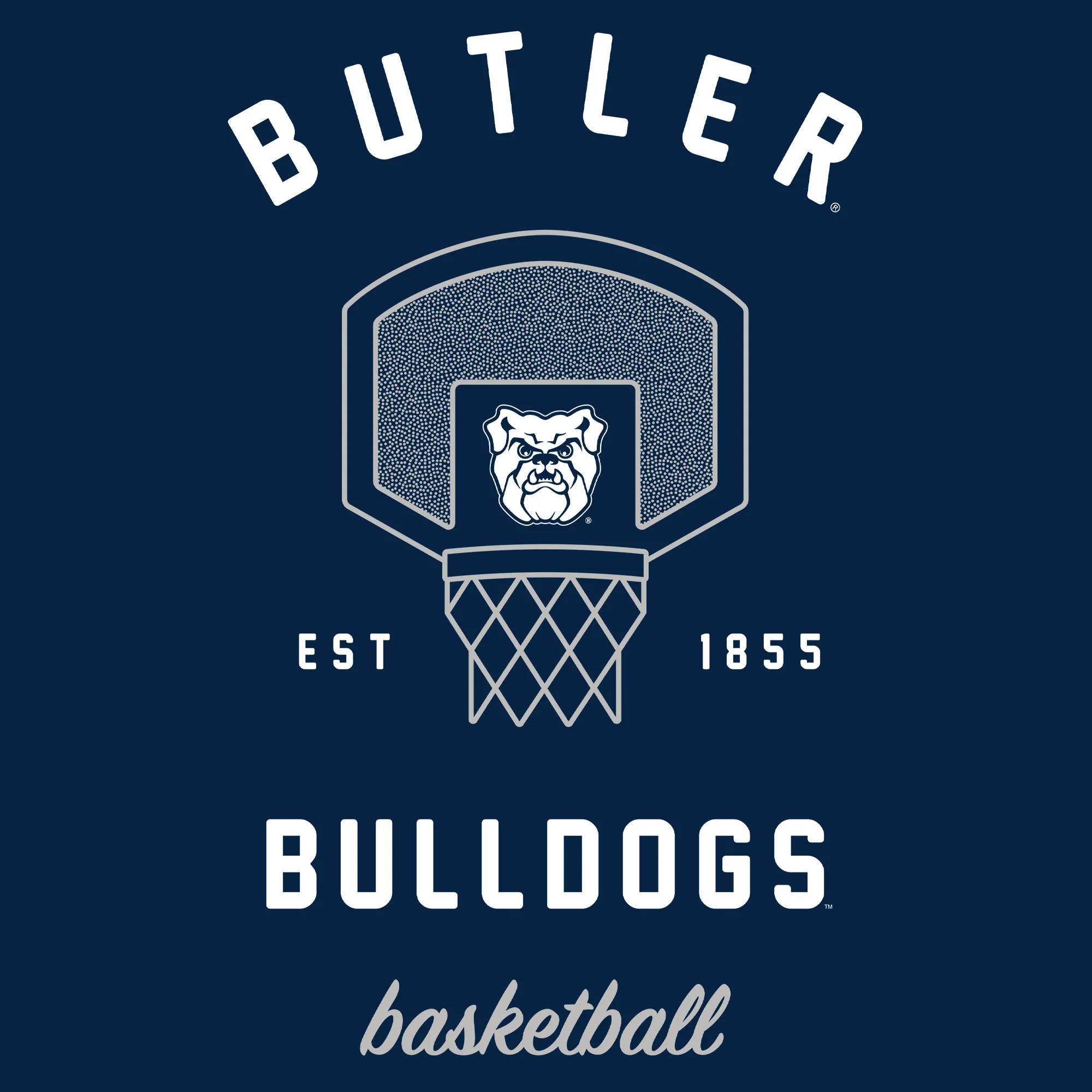 Butler University Bulldogs Basketball Net T-Shirt - Navy - Image 2