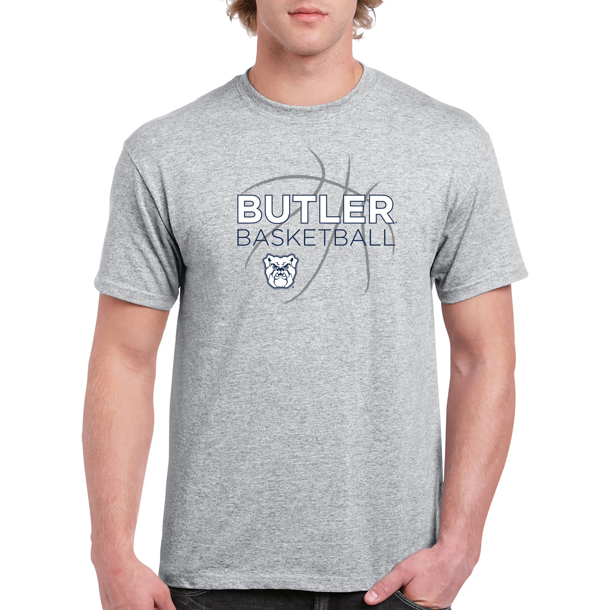 Butler University Bulldogs Basketball Sketch T-Shirt - Sport Grey - Image 3