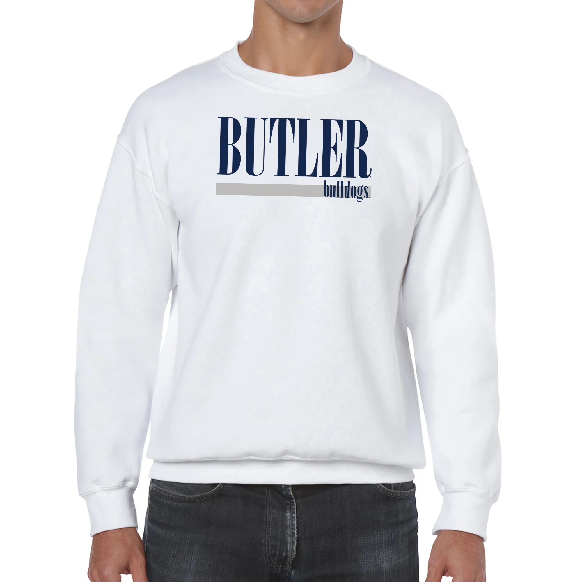 Butler University Bulldogs Boldline Crewneck Sweatshirt - White - Image 3