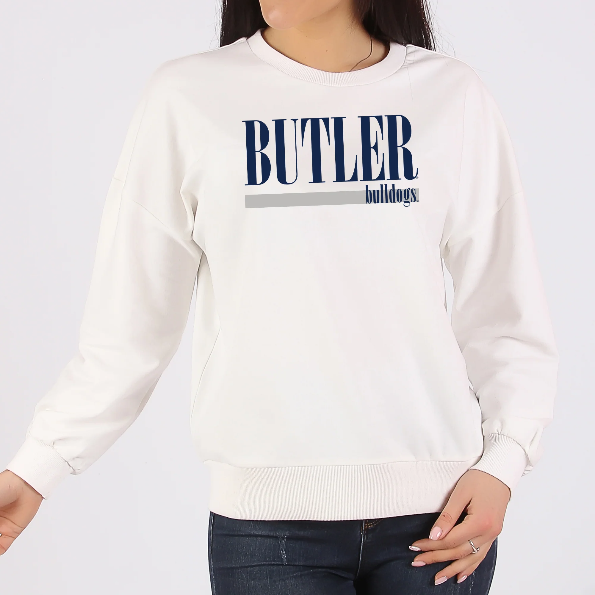 Butler University Bulldogs Boldline Crewneck Sweatshirt - White - Image 4