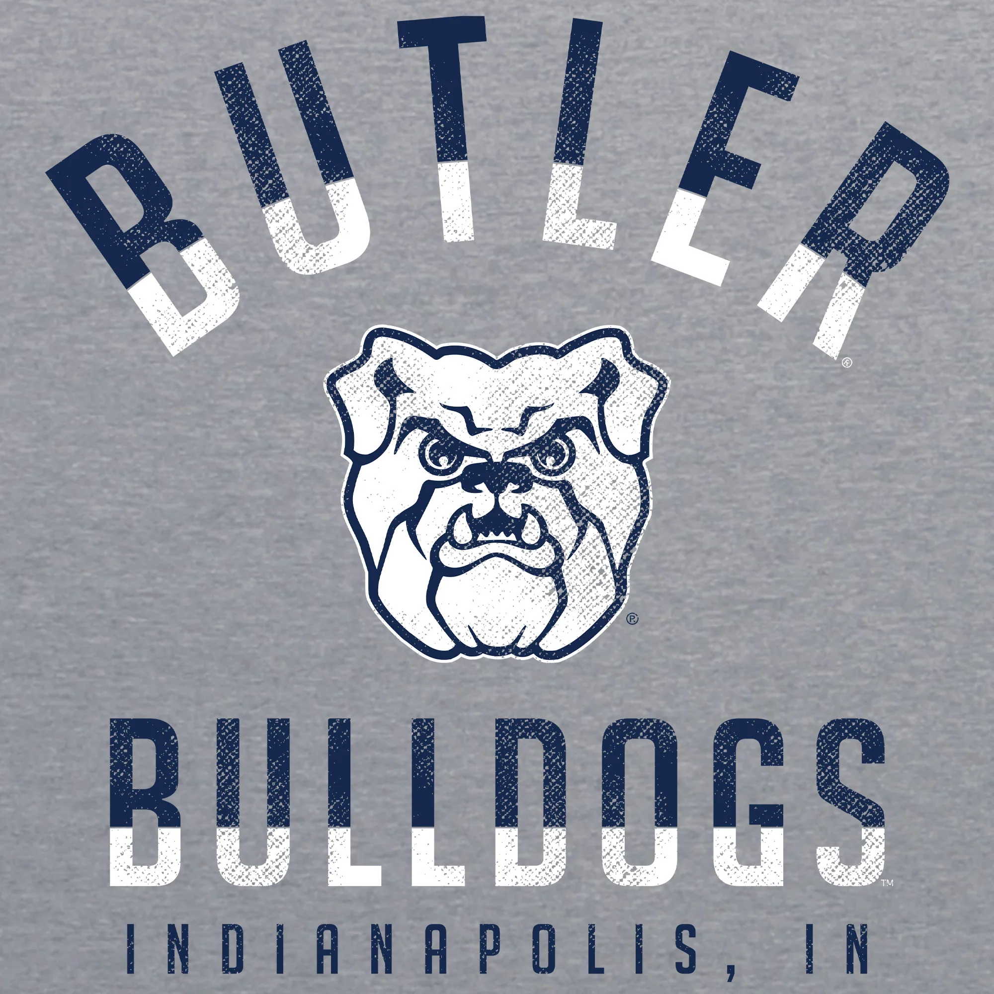 Butler University Bulldogs Division Arch Canvas Triblend T-Shirt - Athletic Grey - Image 2
