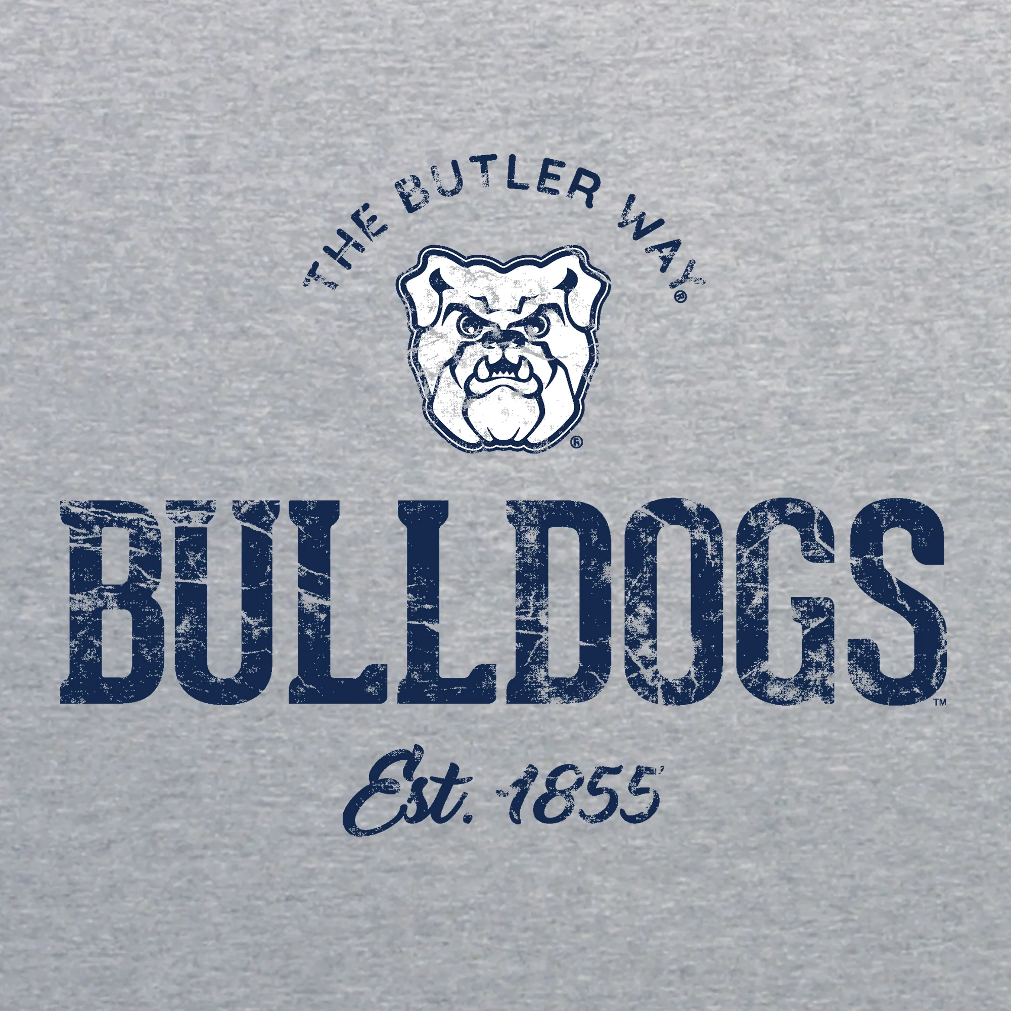 Butler University Bulldogs Established Arch Logo Short Sleeve T Shirt - Sport Grey - Image 2
