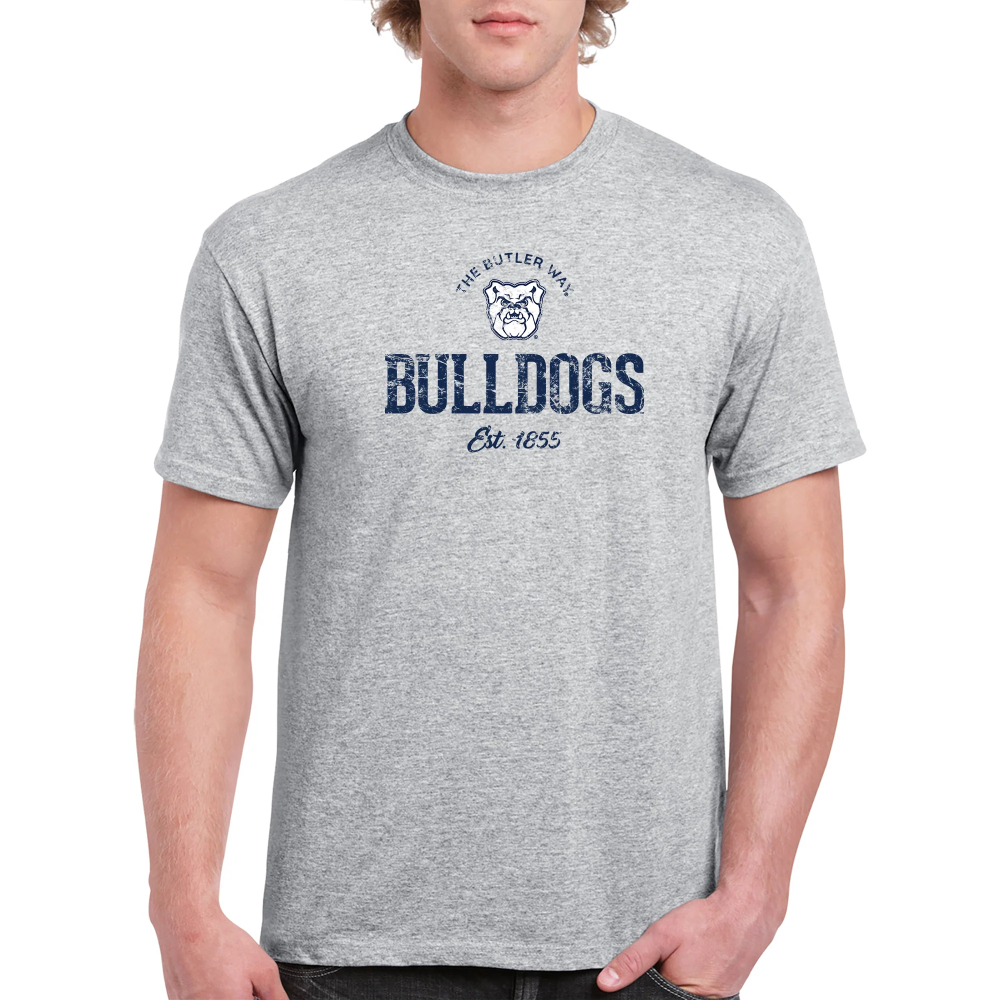 Butler University Bulldogs Established Arch Logo Short Sleeve T Shirt - Sport Grey - Image 4