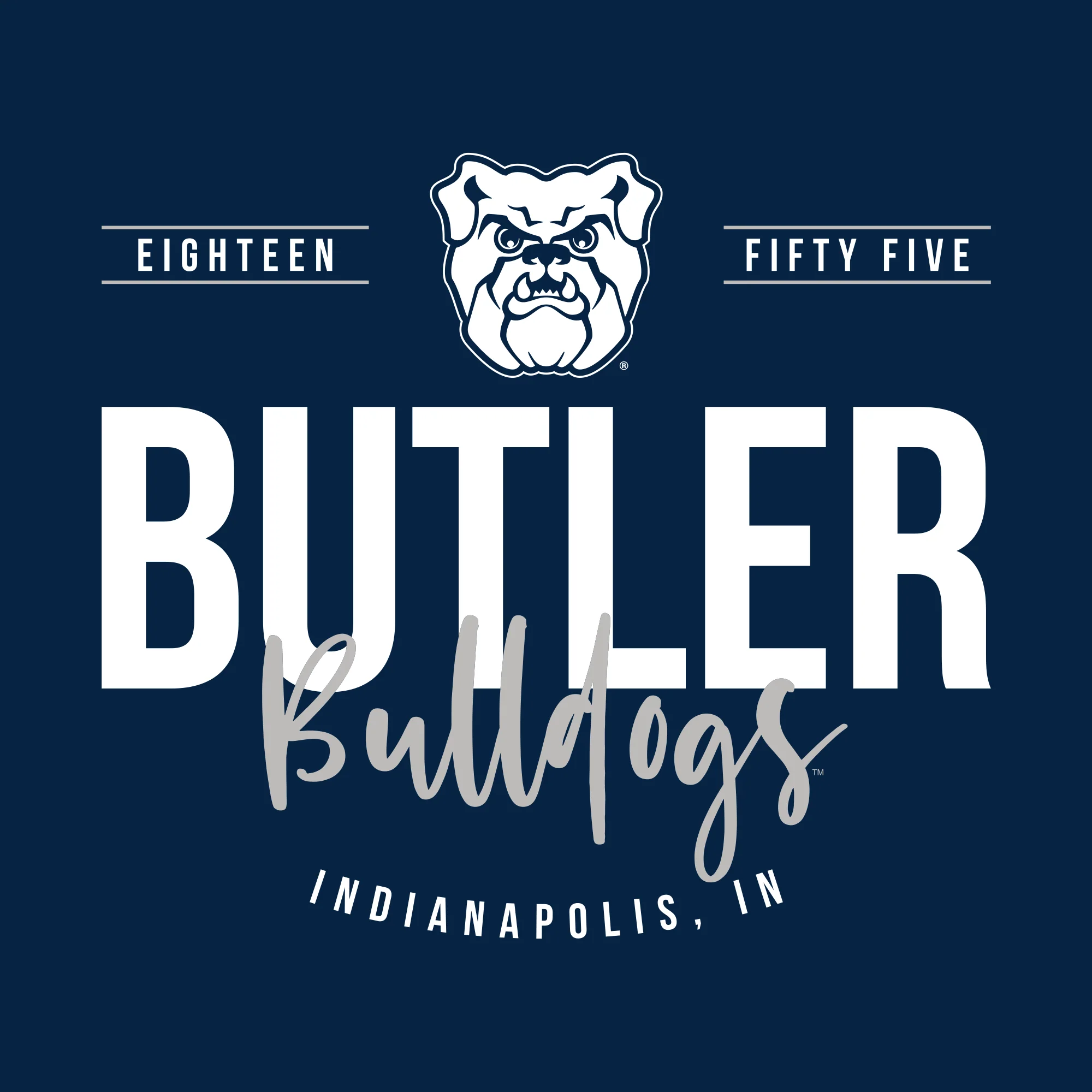 Butler University Bulldogs Harbor Script Canvas Triblend T-Shirt - Solid Navy - Image 2