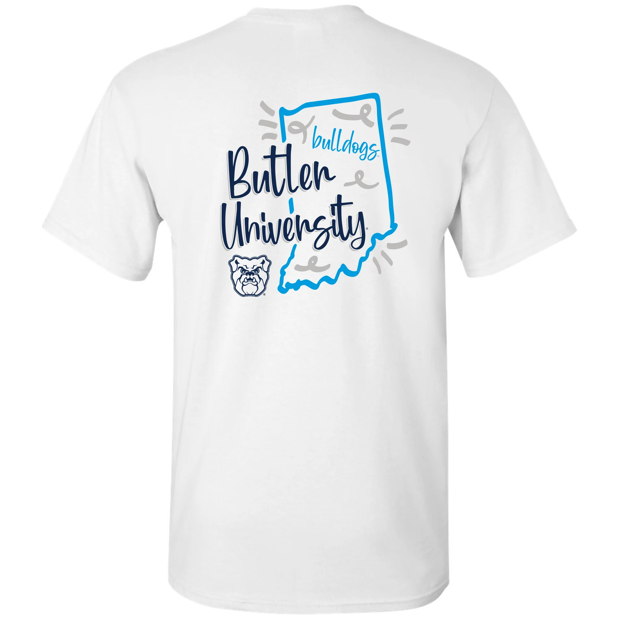 Butler University Bulldogs Playful Sketch T-Shirt - White - Image 5