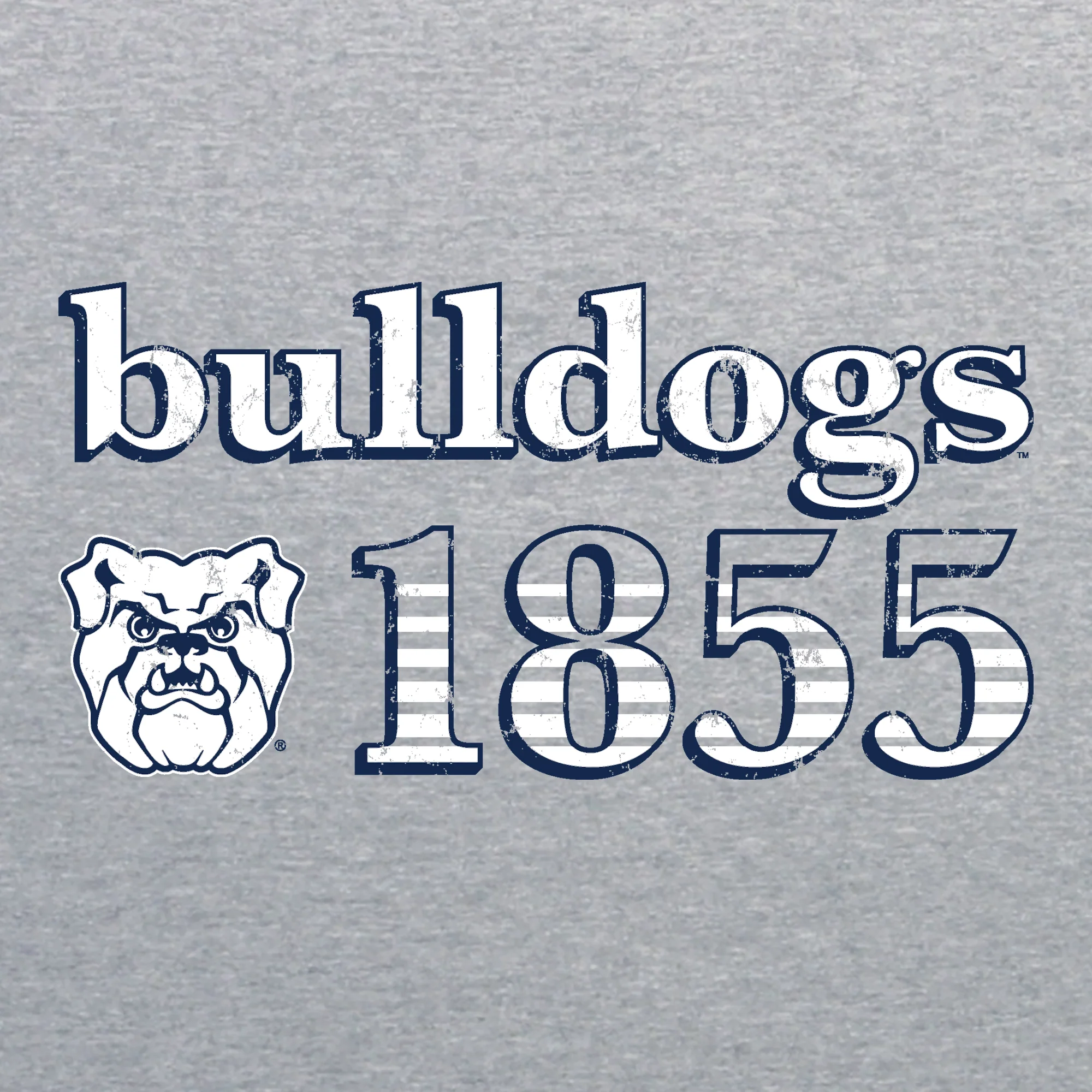 Butler University Bulldogs Throwback Year Stripe Hoodie - Sport Grey - Image 2