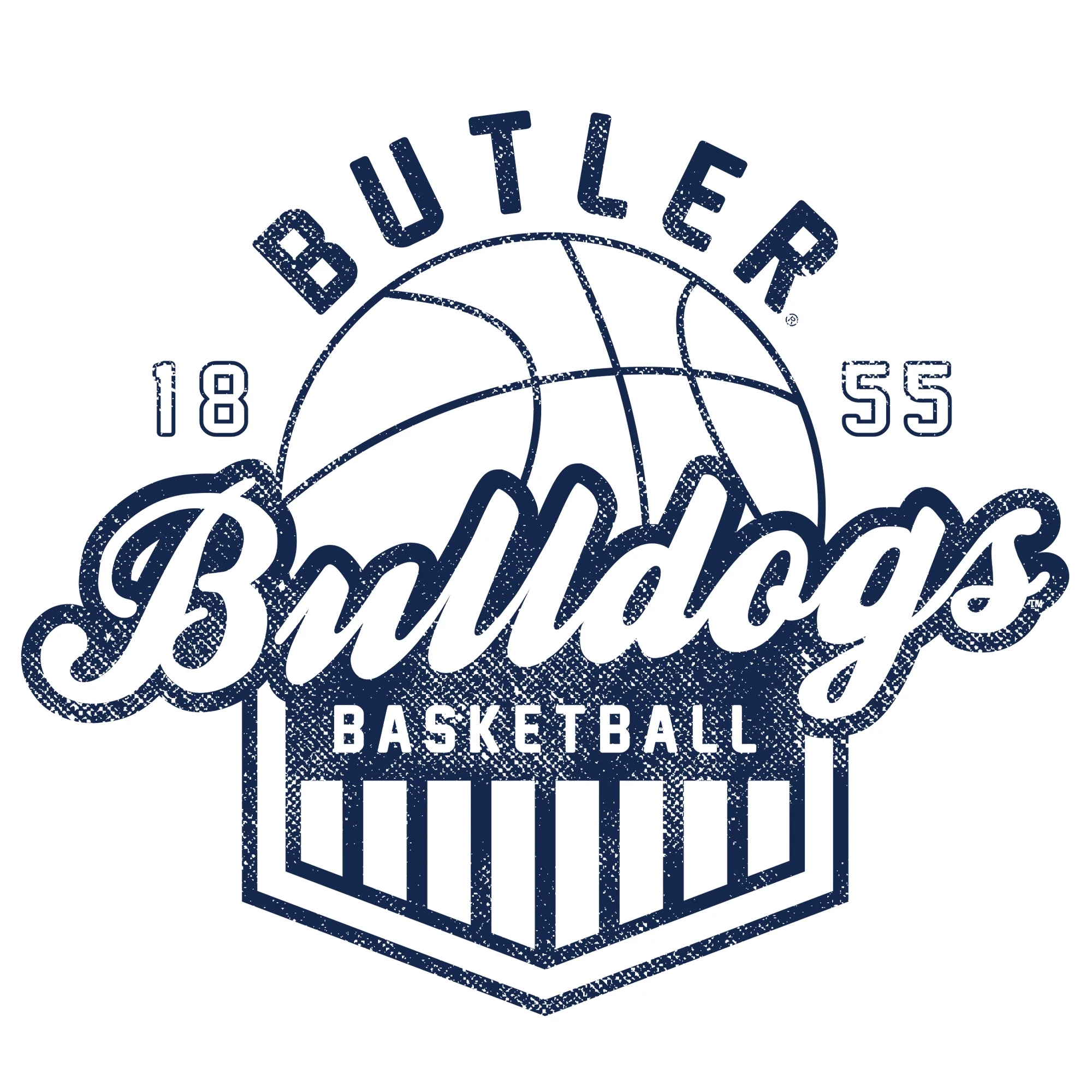 Butler University Bulldogs Vintage Basketball Shield T-Shirt - White - Image 2