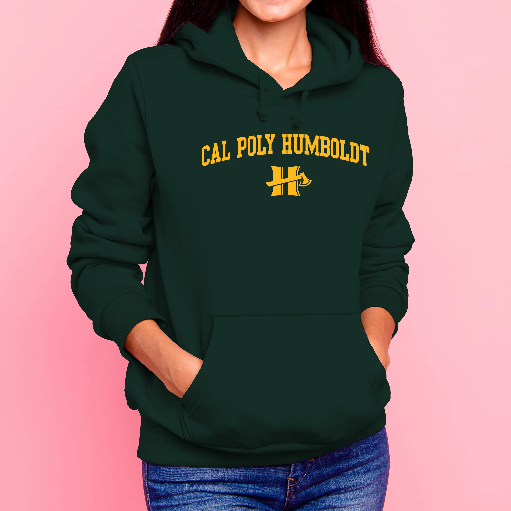 Cal Poly Humboldt Lumberjacks Arch Logo Hoodie - Forest - Image 4