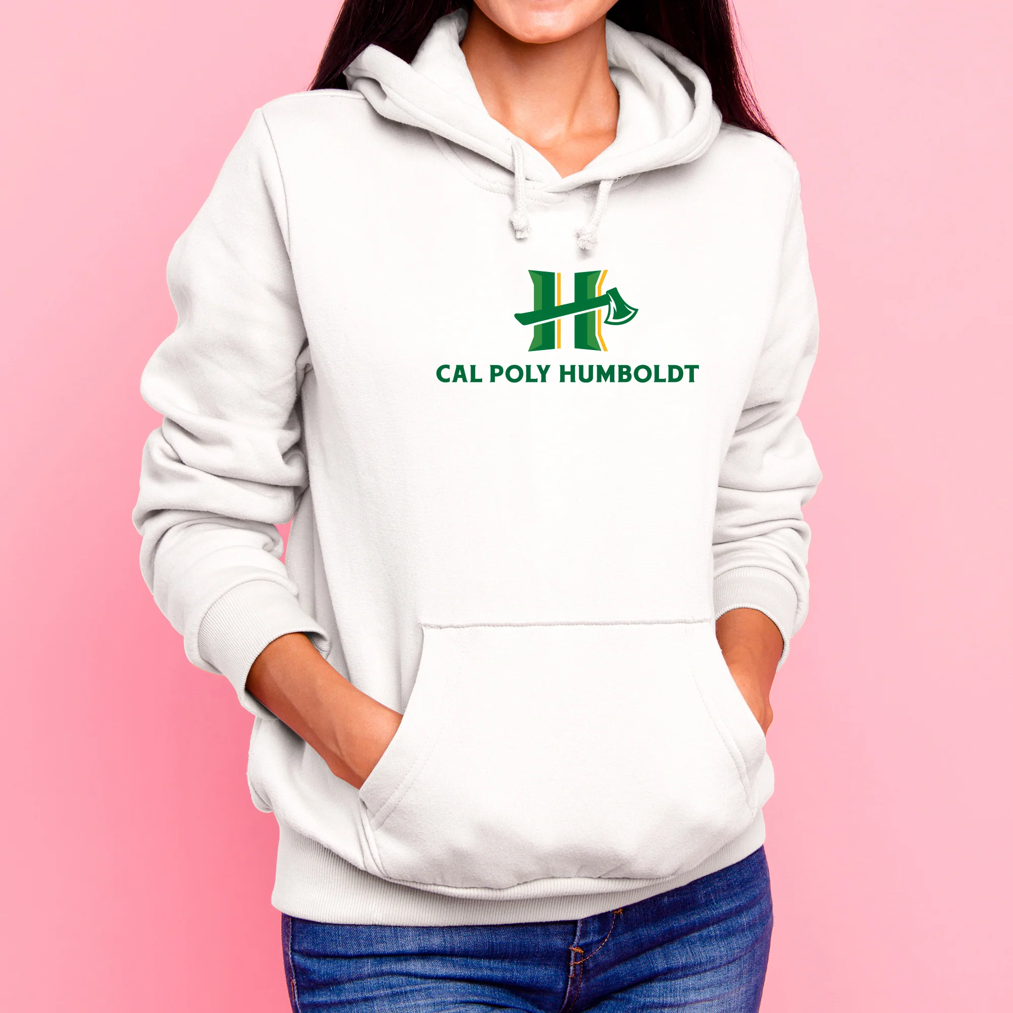 Cal Poly Humboldt Lumberjacks Primary Logo Hoodie - White - Image 4
