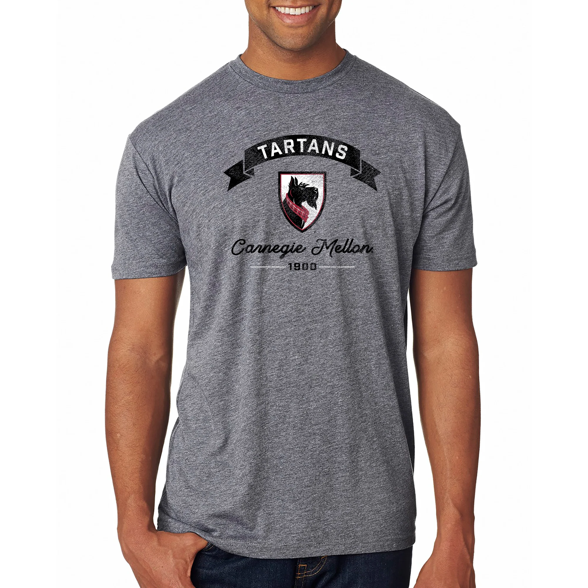 Carnegie Mellon Ribbon Arc NLA Triblend T-Shirt - Premium Heather - Image 3