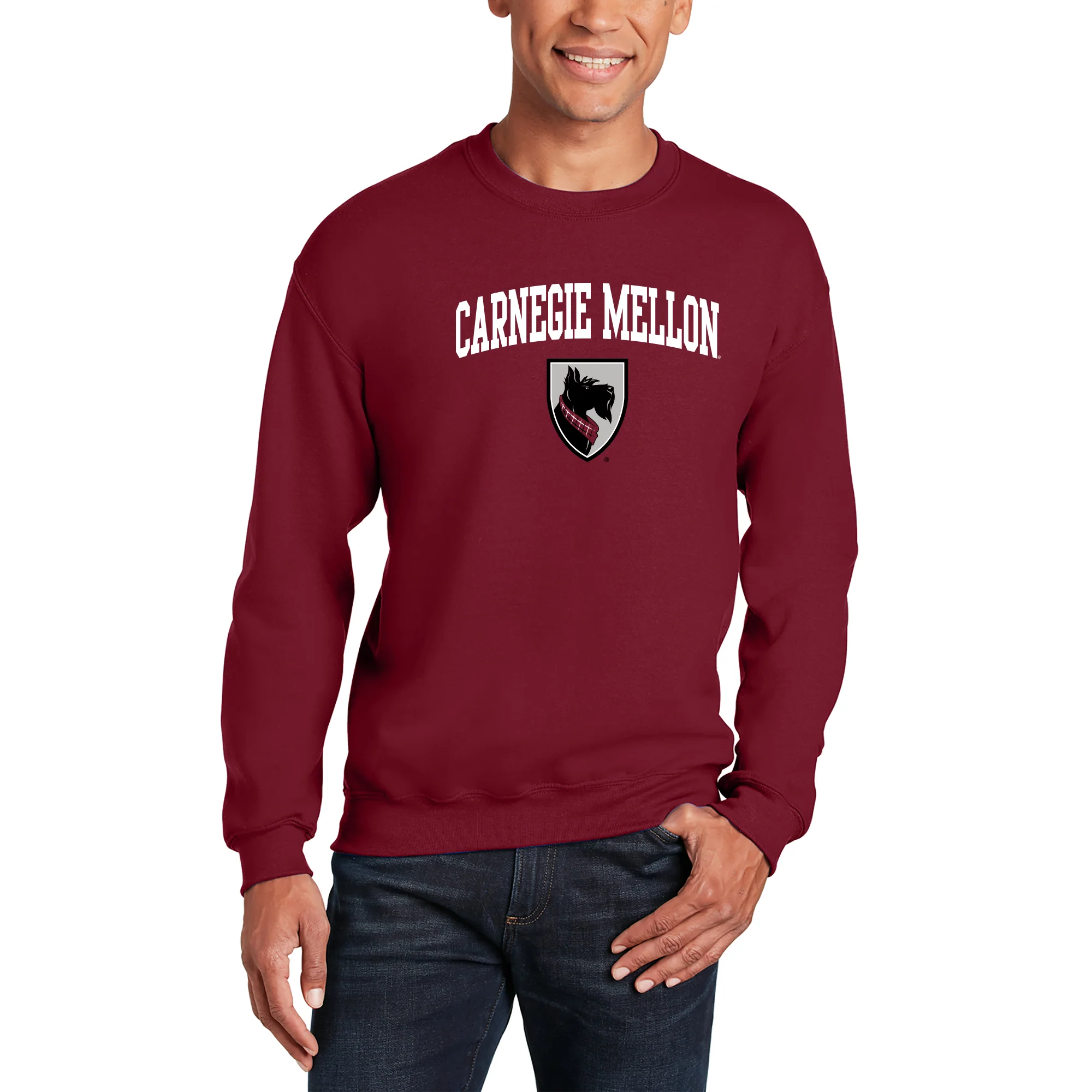 Carnegie Mellon Tartans Arch Logo Crewneck Sweatshirt - Cardinal - Image 3