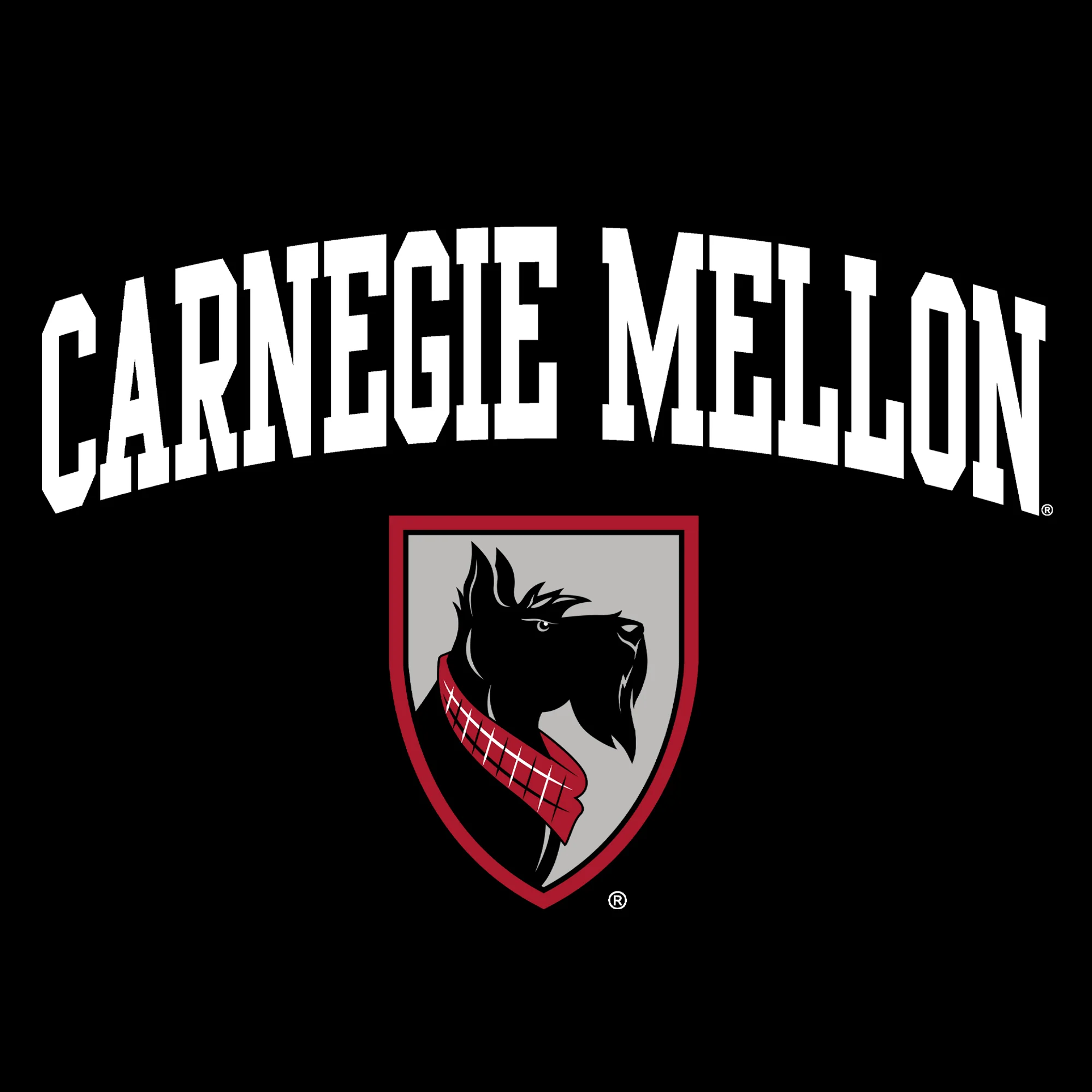 Carnegie Mellon Tartans Arch Logo Womens Long Sleeve T Shirt - Black - Image 2