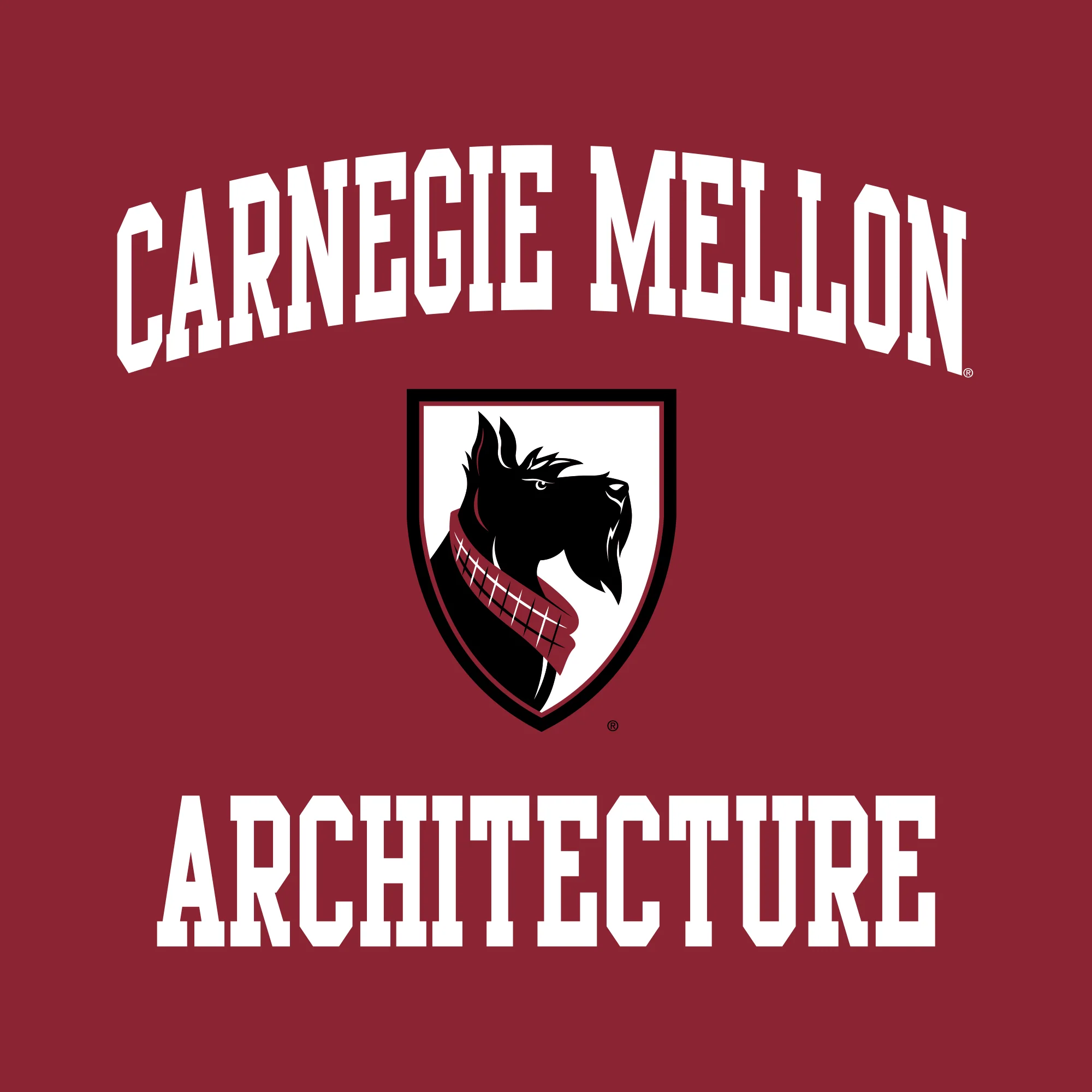 Carnegie Mellon University Tartans Arch Logo Architecture Short Sleeve T Shirt - Cardinal - Image 2