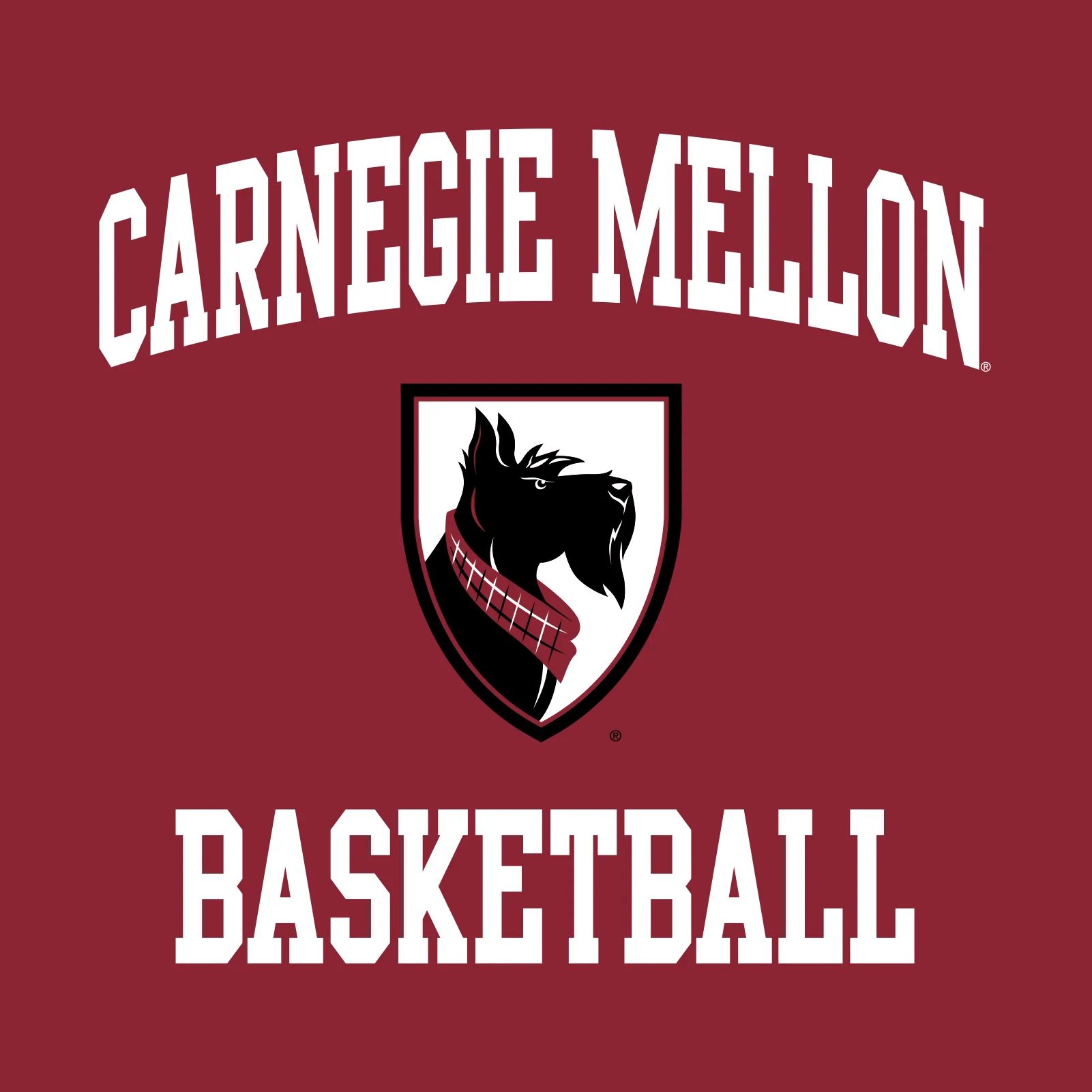 Carnegie Mellon University Tartans Arch Logo Basketball Short Sleeve T Shirt - Cardinal - Image 2