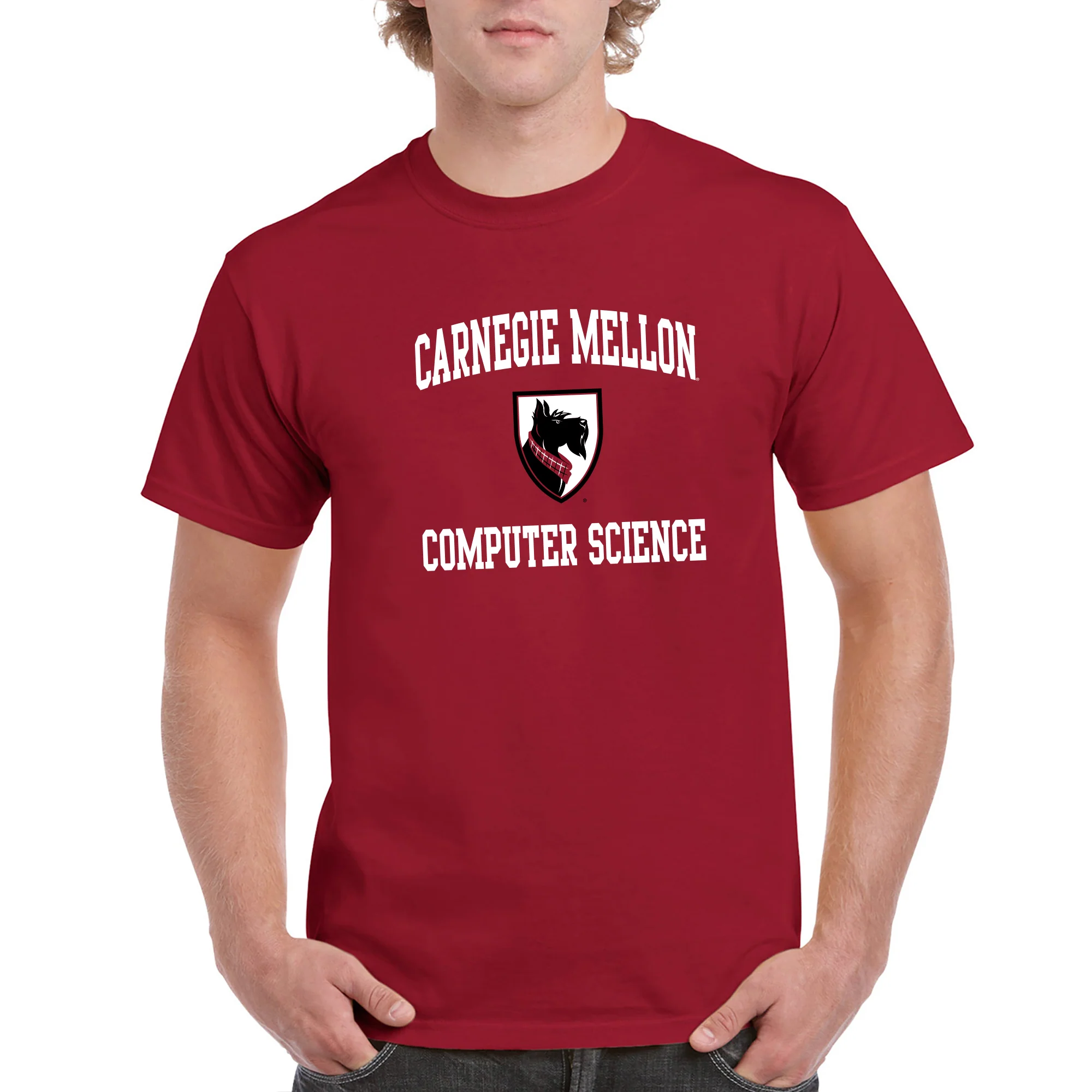 Carnegie Mellon University Tartans Arch Logo Computer Science Short Sleeve T Shirt - Cardinal - Image 3
