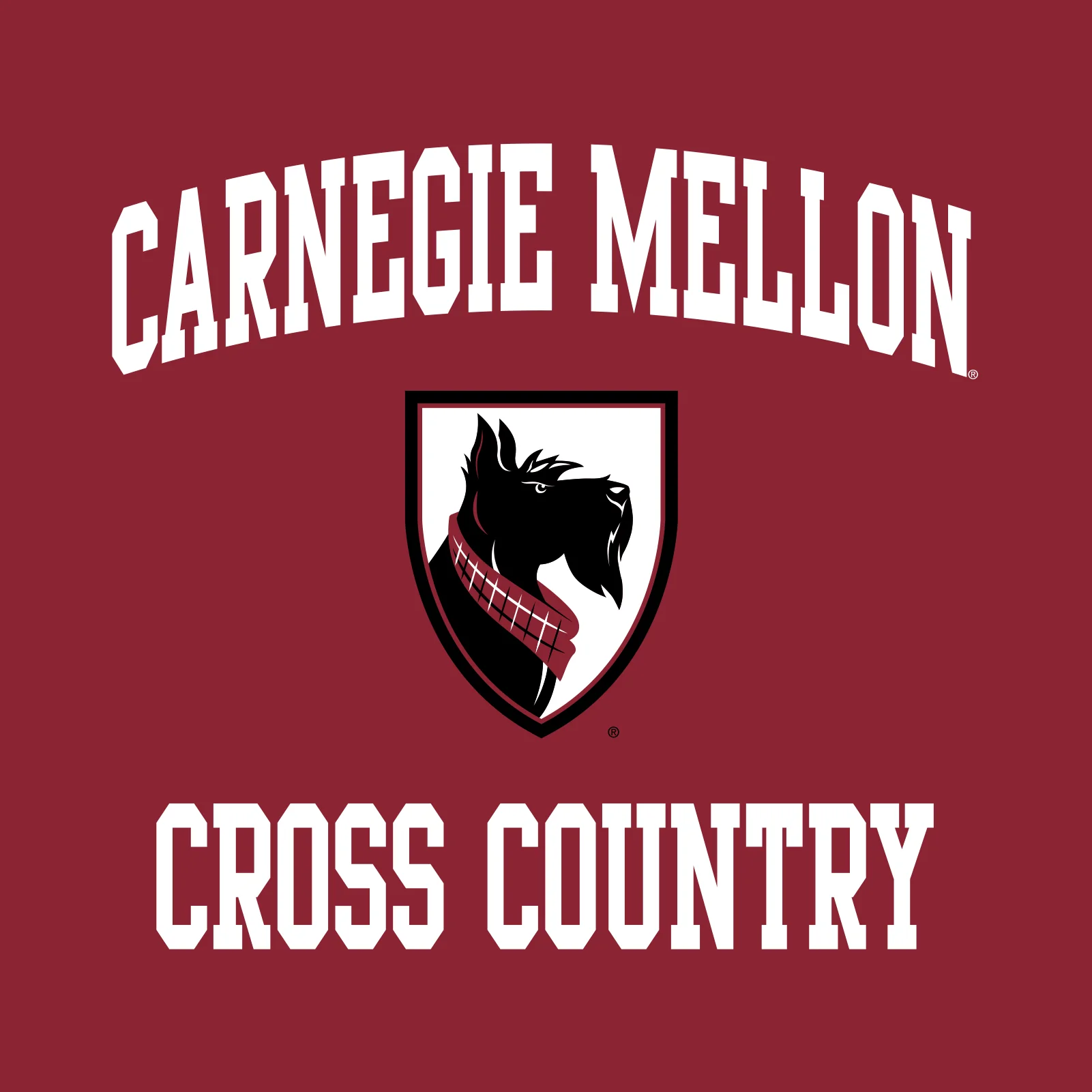 Carnegie Mellon University Tartans Arch Logo Cross Country Short Sleeve T Shirt - Cardinal - Image 2