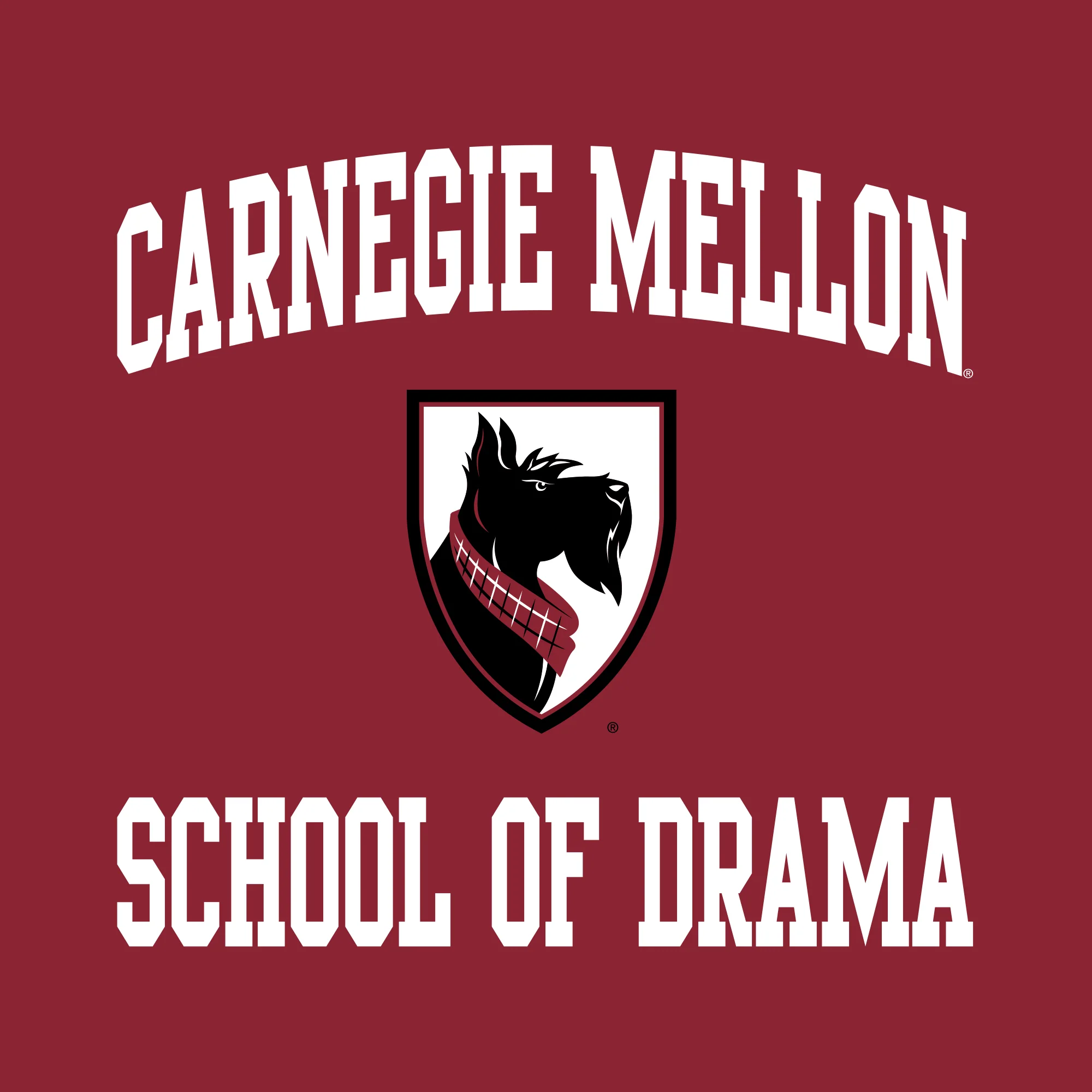 Carnegie Mellon University Tartans Arch Logo School of Drama Short Sleeve T-Shirt - Cardinal - Image 2