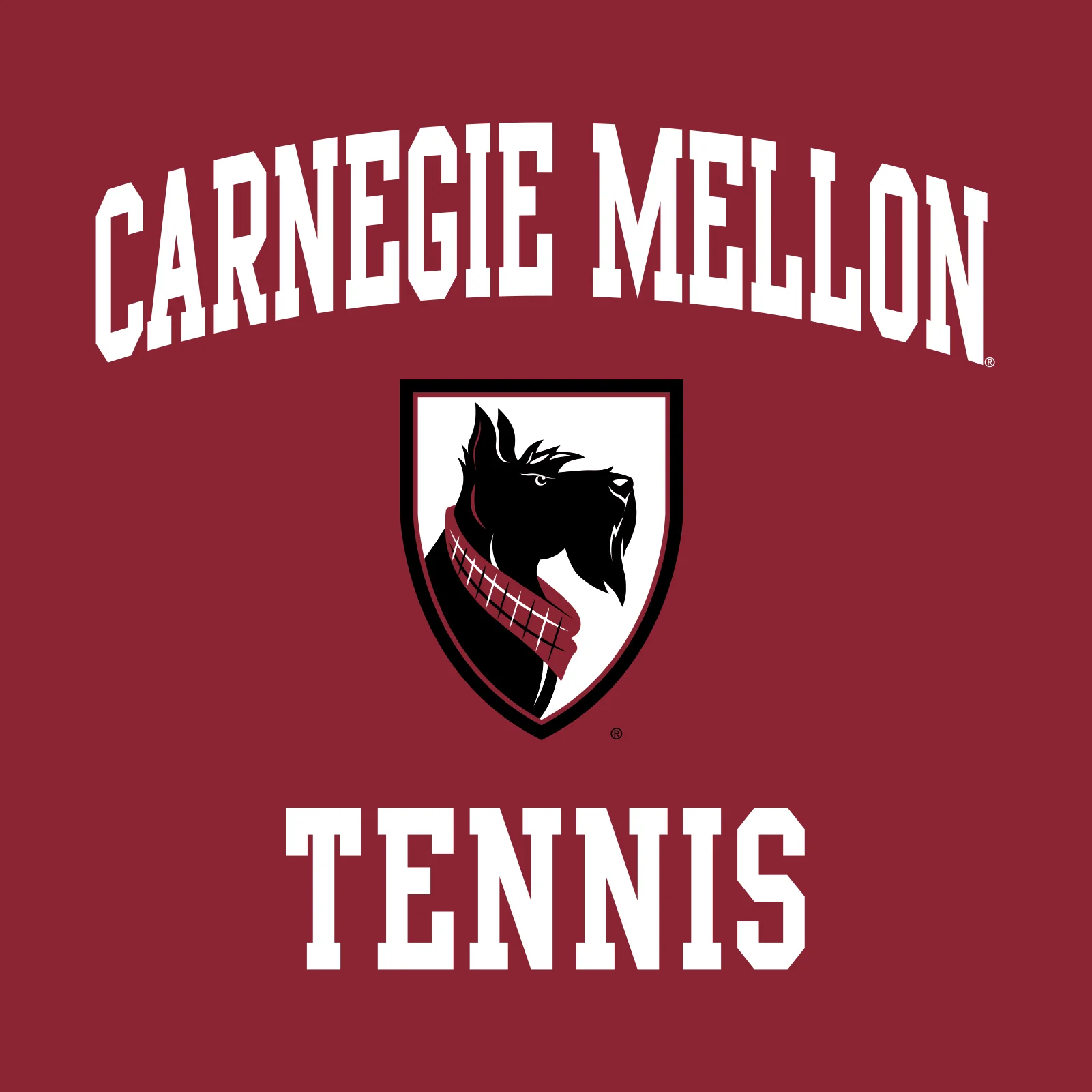 Carnegie Mellon University Tartans Arch Logo Tennis Short Sleeve T Shirt - Cardinal - Image 2