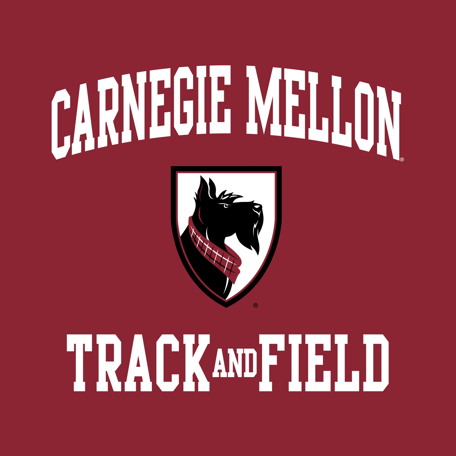Carnegie Mellon University Tartans Arch Logo Track & Field Short Sleeve T Shirt - Cardinal - Image 2