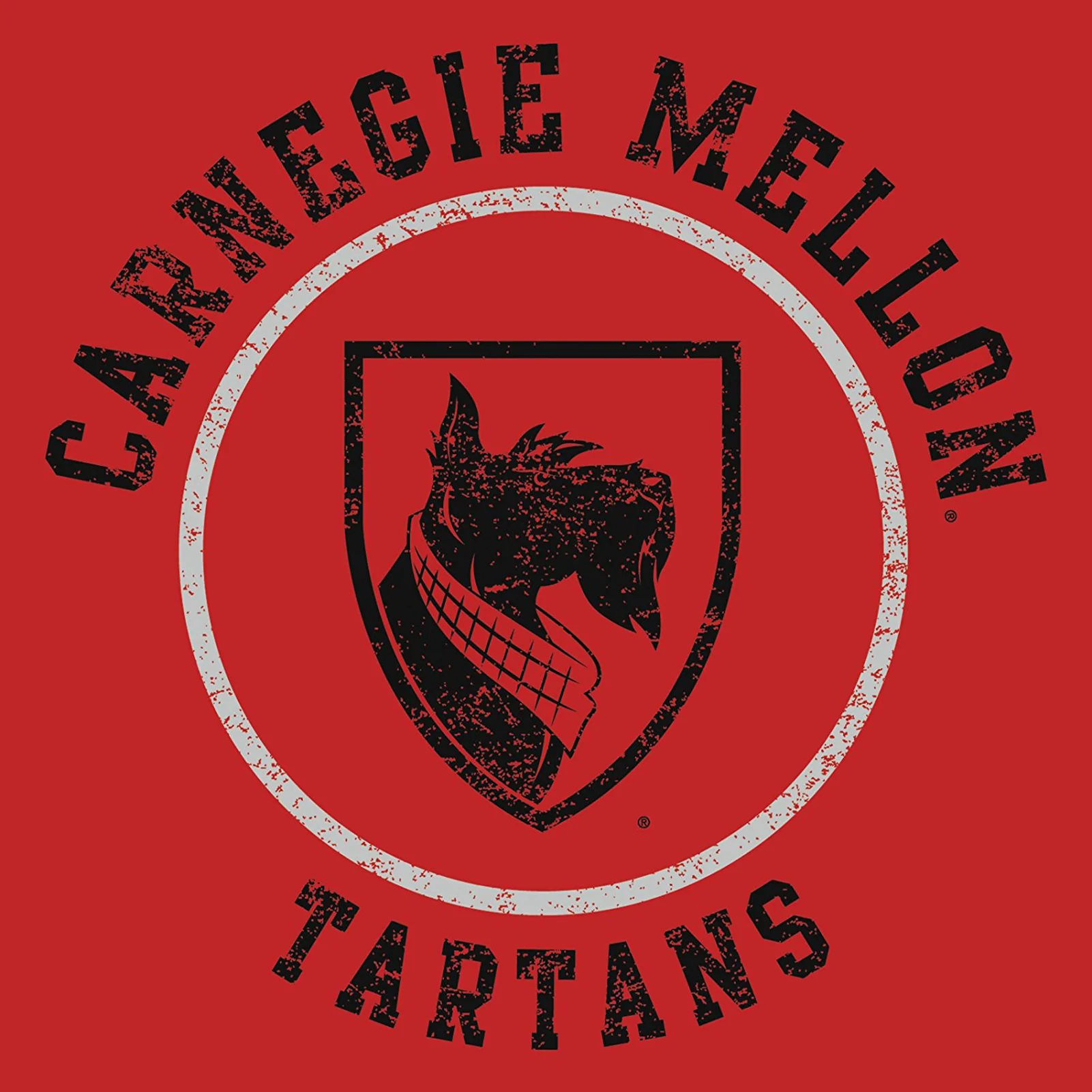 Carnegie Mellon University Tartans Circle Logo Short Sleeve T Shirt - Red - Image 2