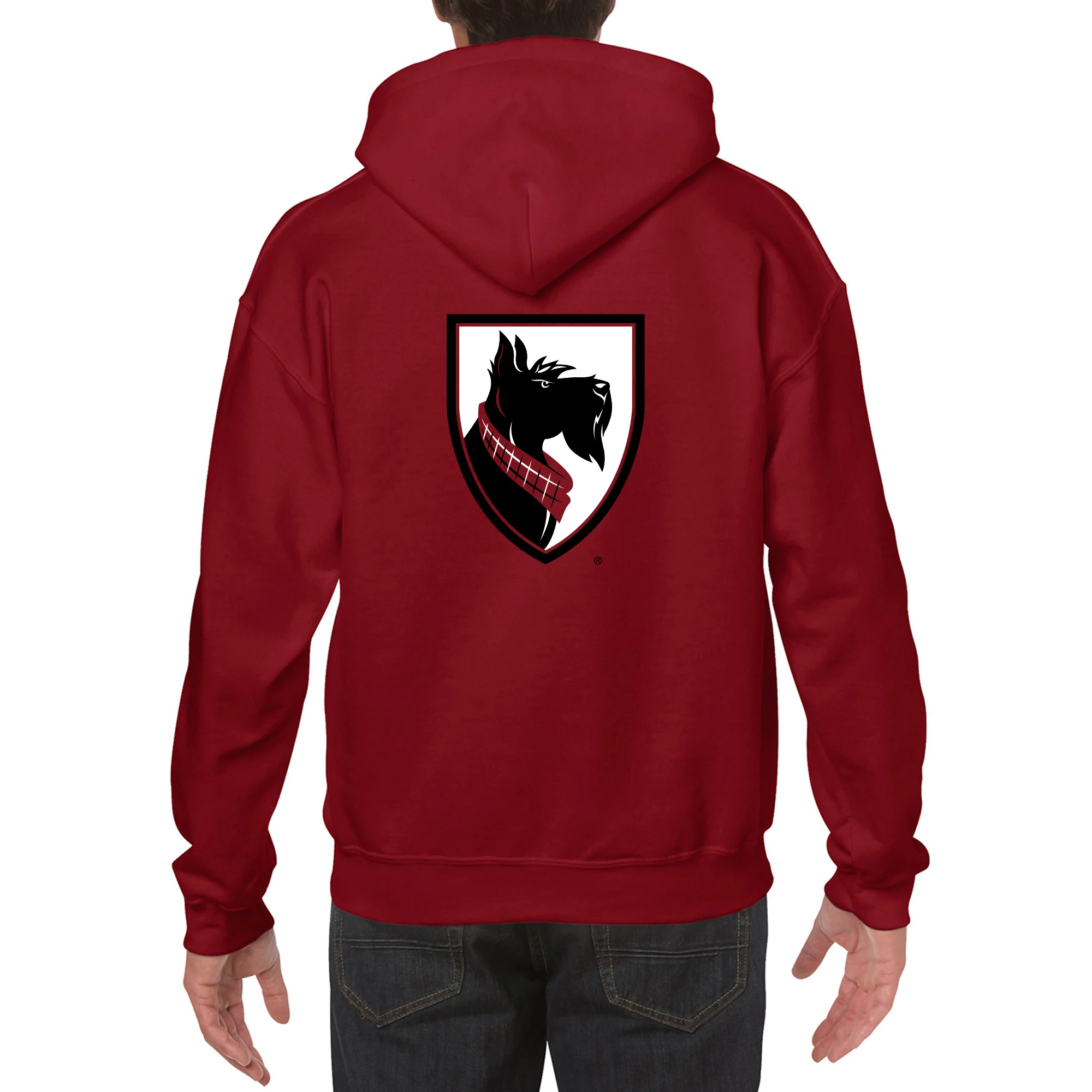 Carnegie Mellon University Tartans Front Back Print Hoodie - Cardinal - Image 5