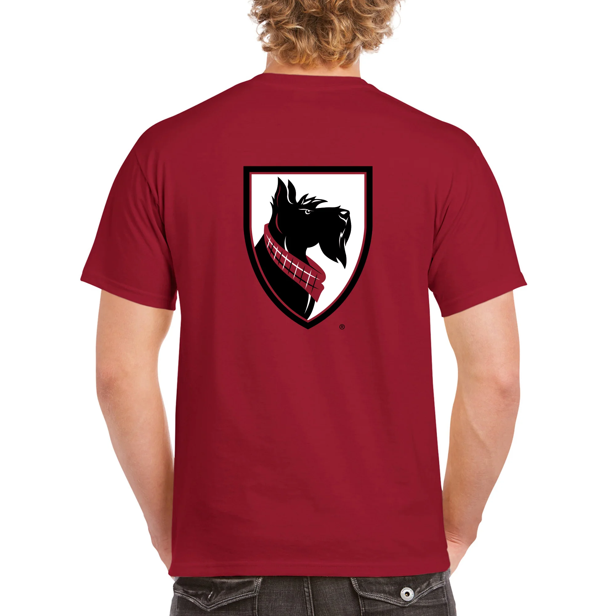Carnegie Mellon University Tartans Front Back Print Short Sleeve T Shirt - Cardinal - Image 5
