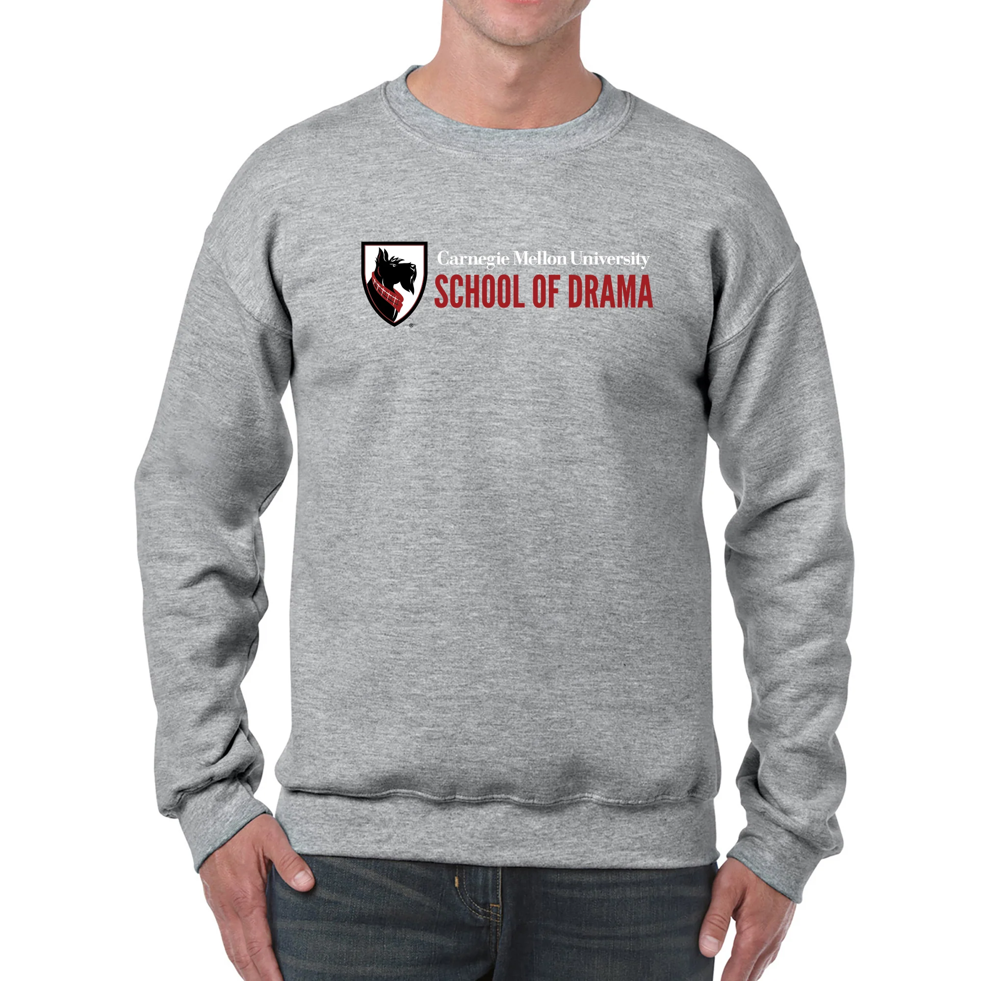 Carnegie Mellon University Tartans School of Drama Crewneck Sweatshirt - Sport Grey - Image 3