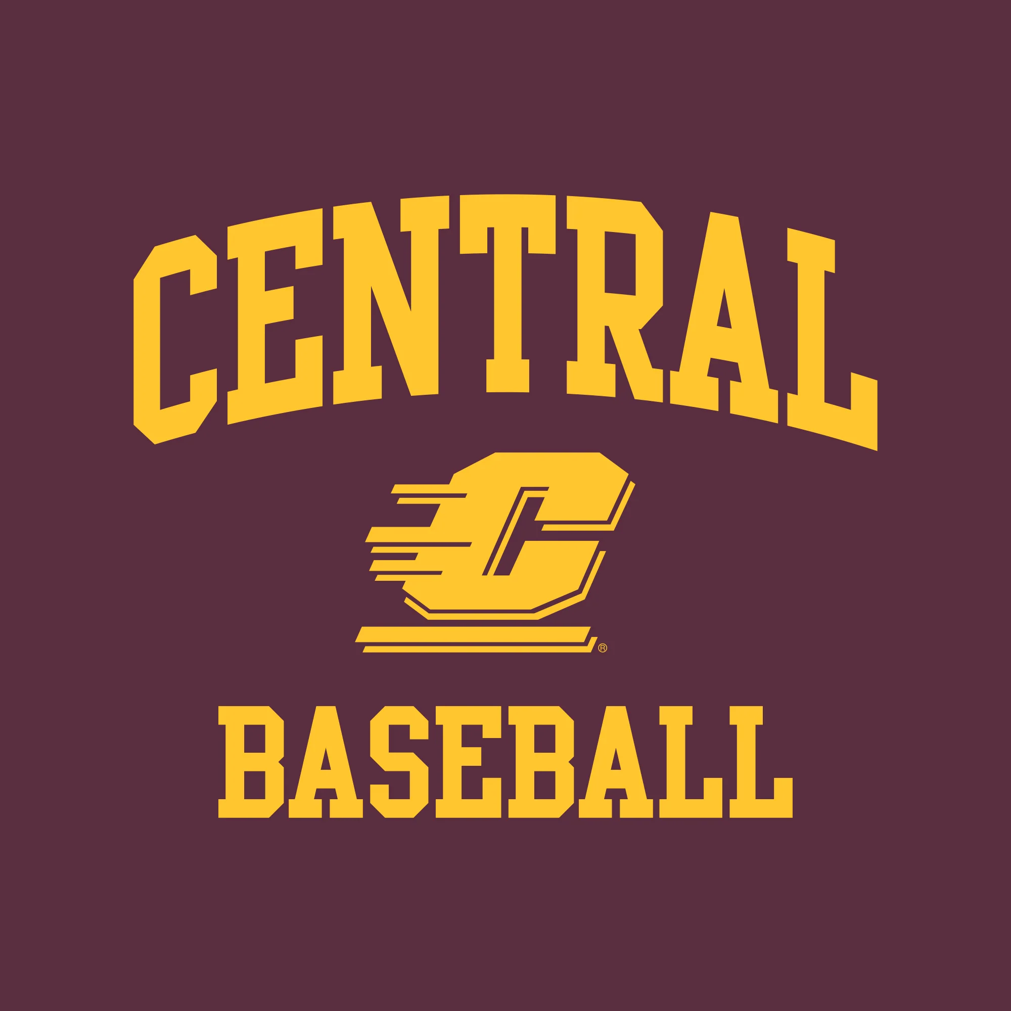 Central Michigan Arch Logo Baseball T-Shirt - Maroon - Image 2