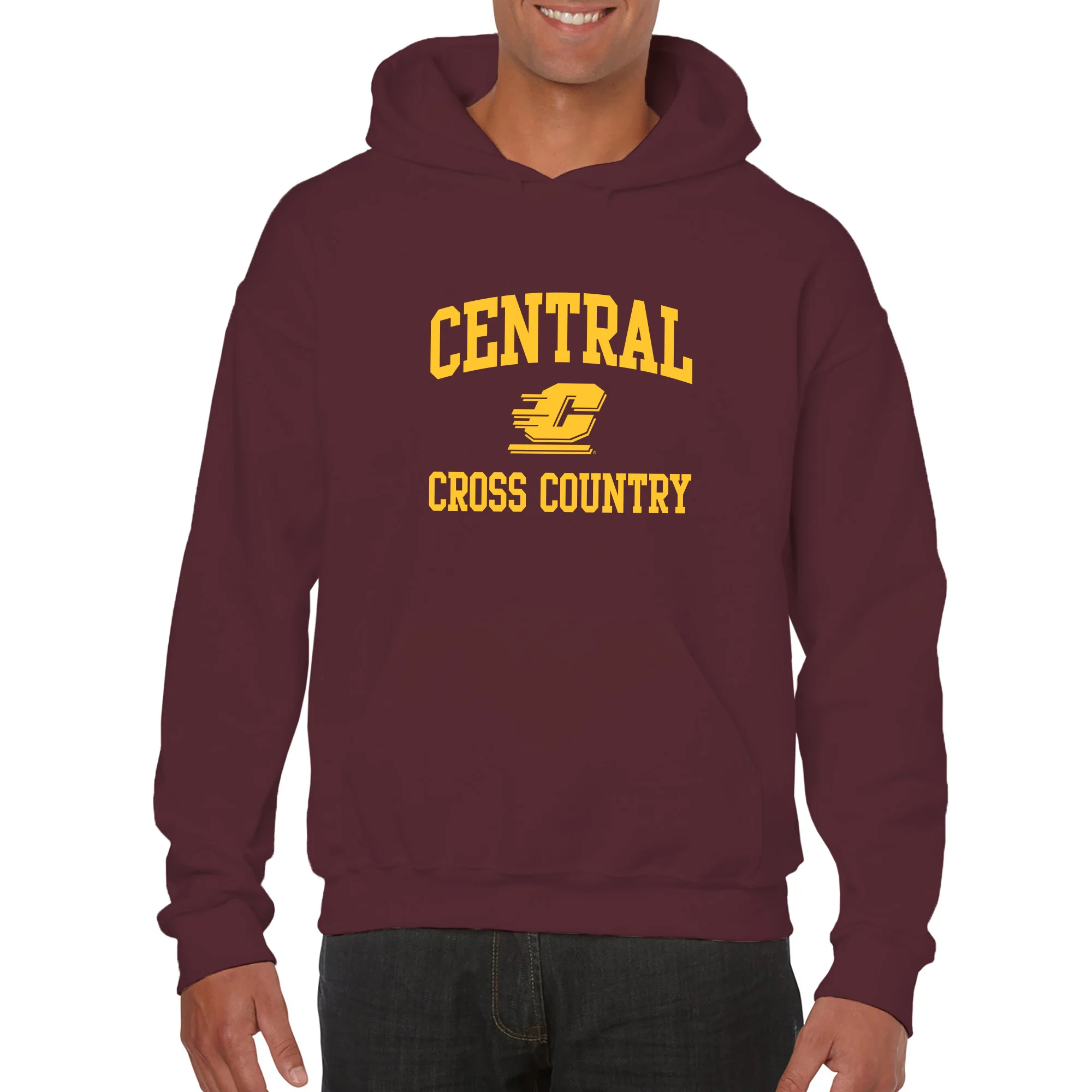 Central Michigan Arch Logo Cross Country Hoodie - Maroon - Image 3