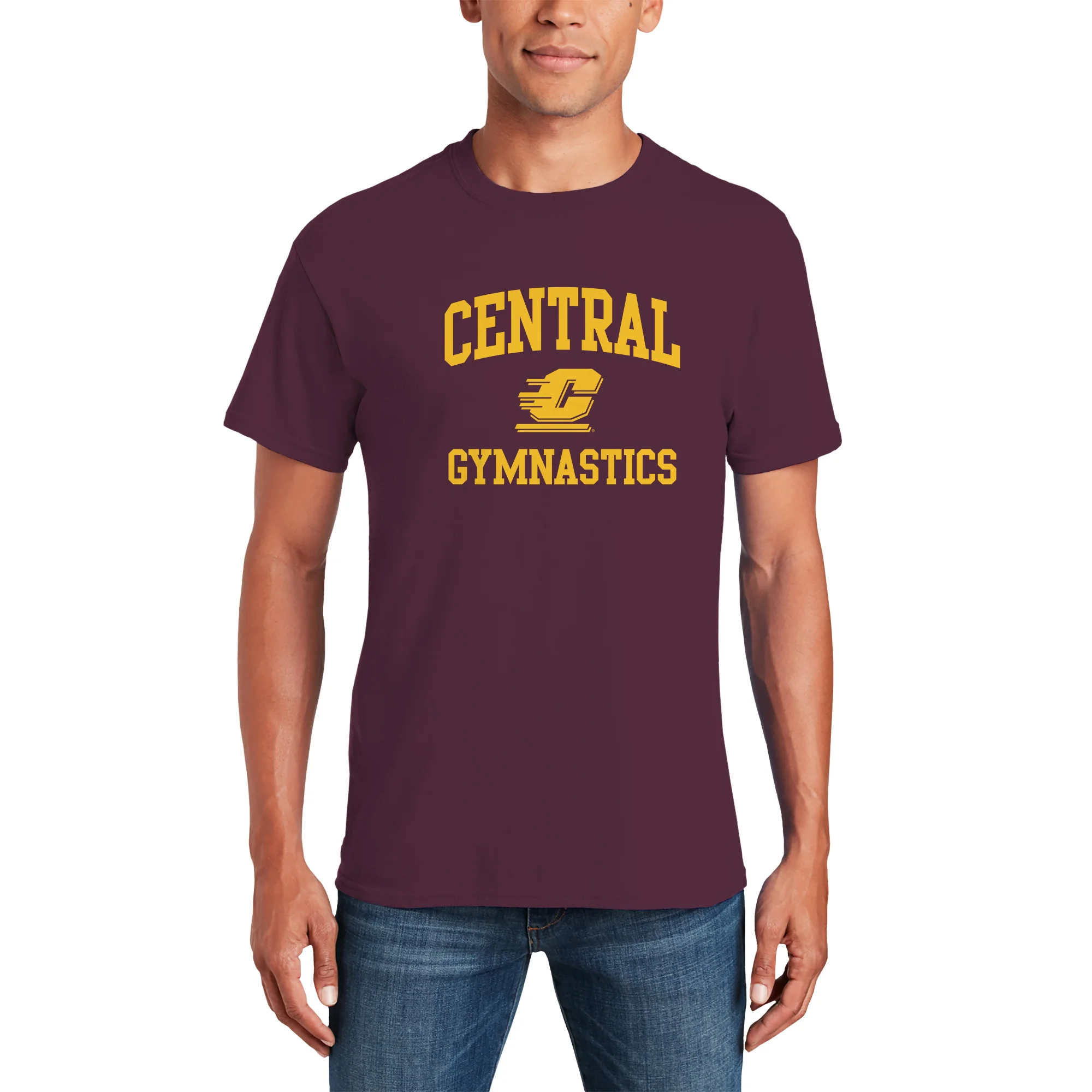 Central Michigan Arch Logo Gymnastics T-Shirt - Maroon - Image 3