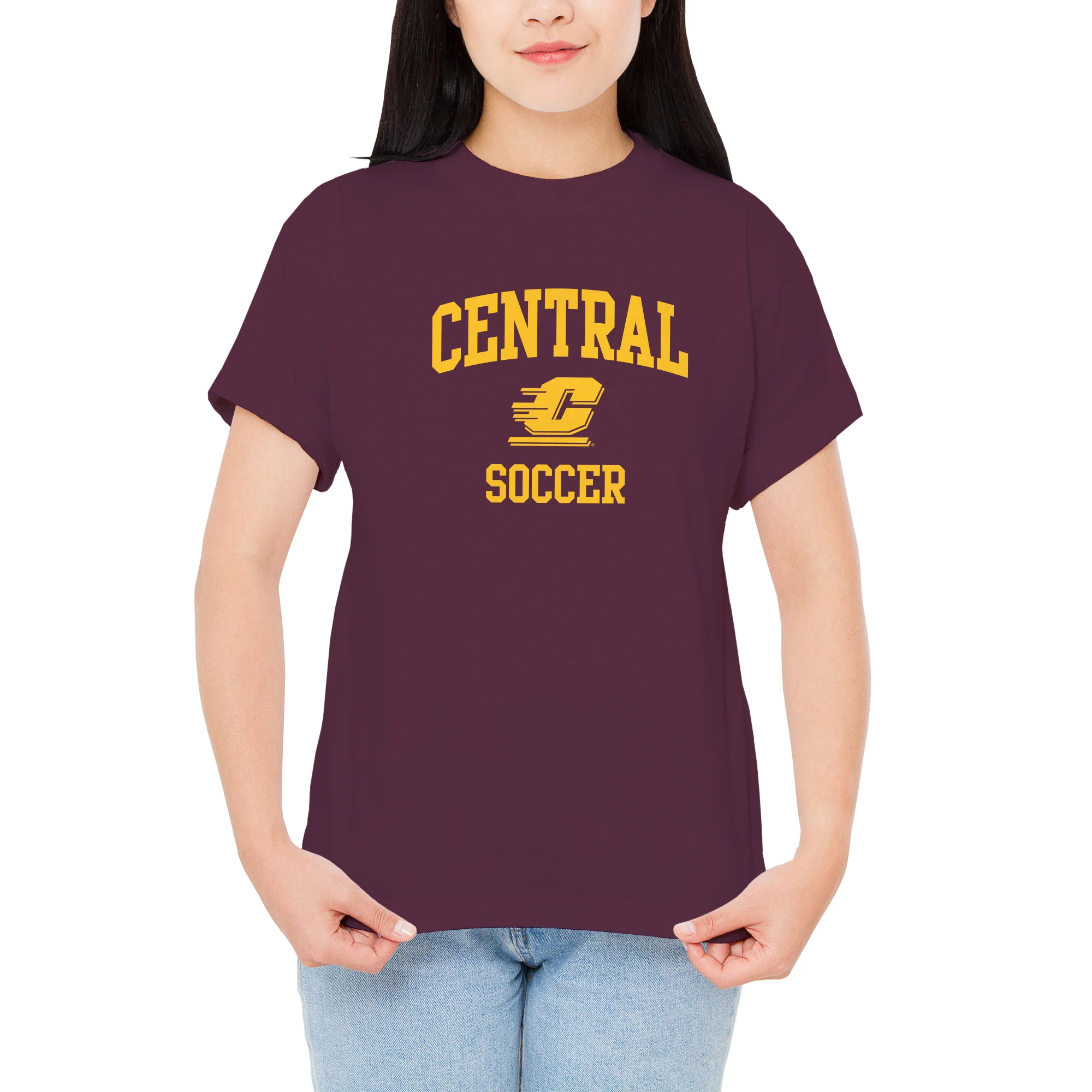 Central Michigan Arch Logo Soccer T-Shirt - Maroon - Image 4