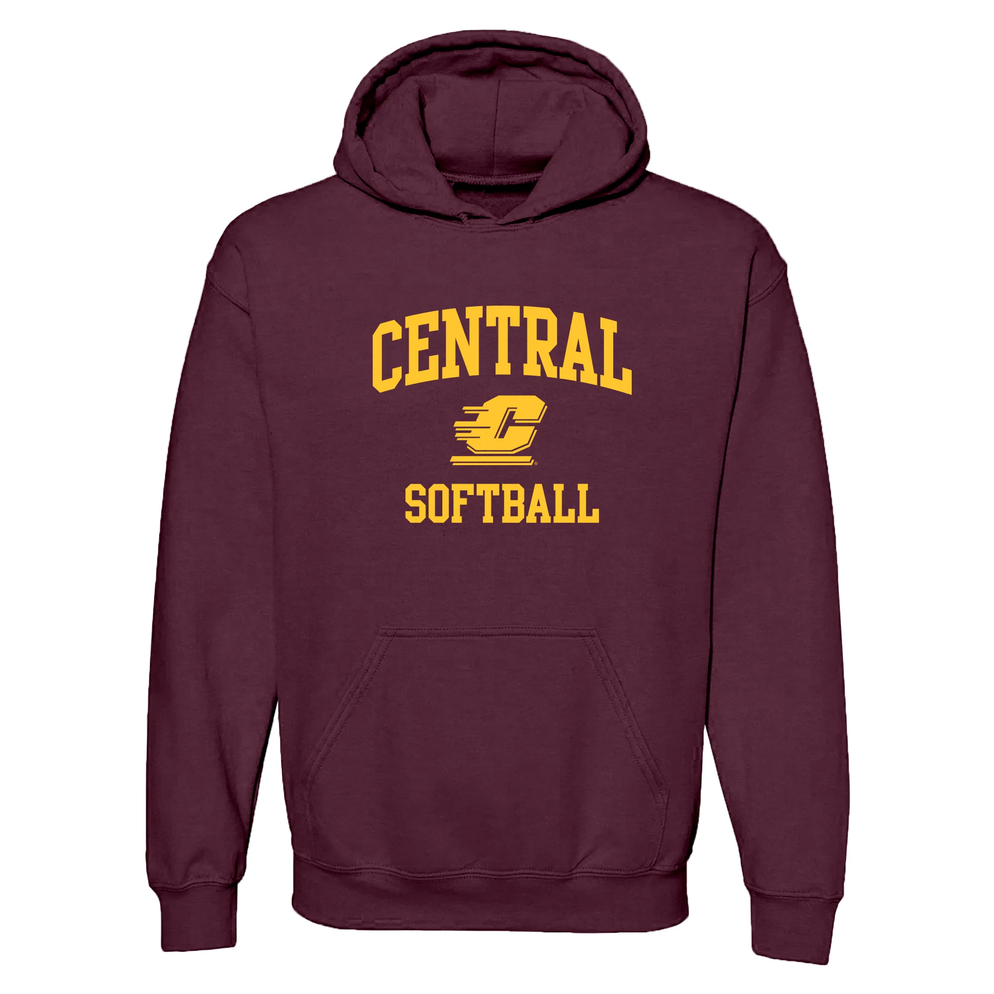 Central Michigan Arch Logo Softball Hoodie - Maroon