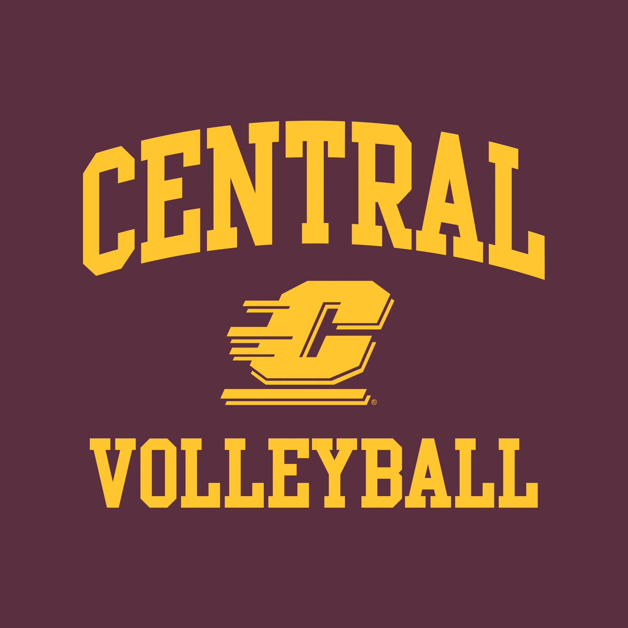 Central Michigan Arch Logo Volleyball Hoodie - Maroon - Image 2