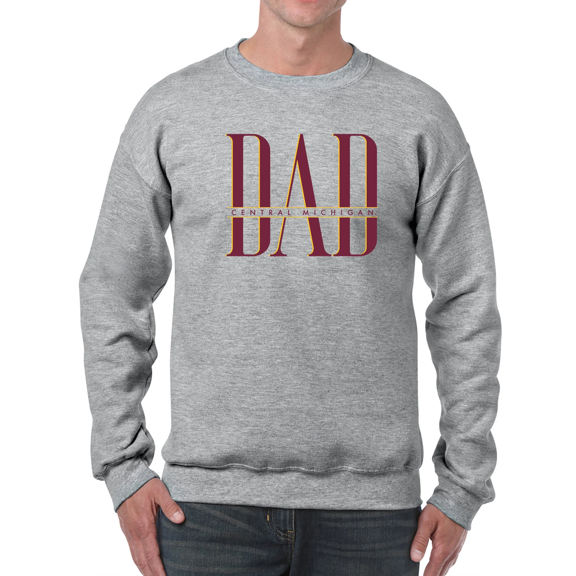 Central Michigan Classic Dad Crewneck - Sport Grey - Image 3