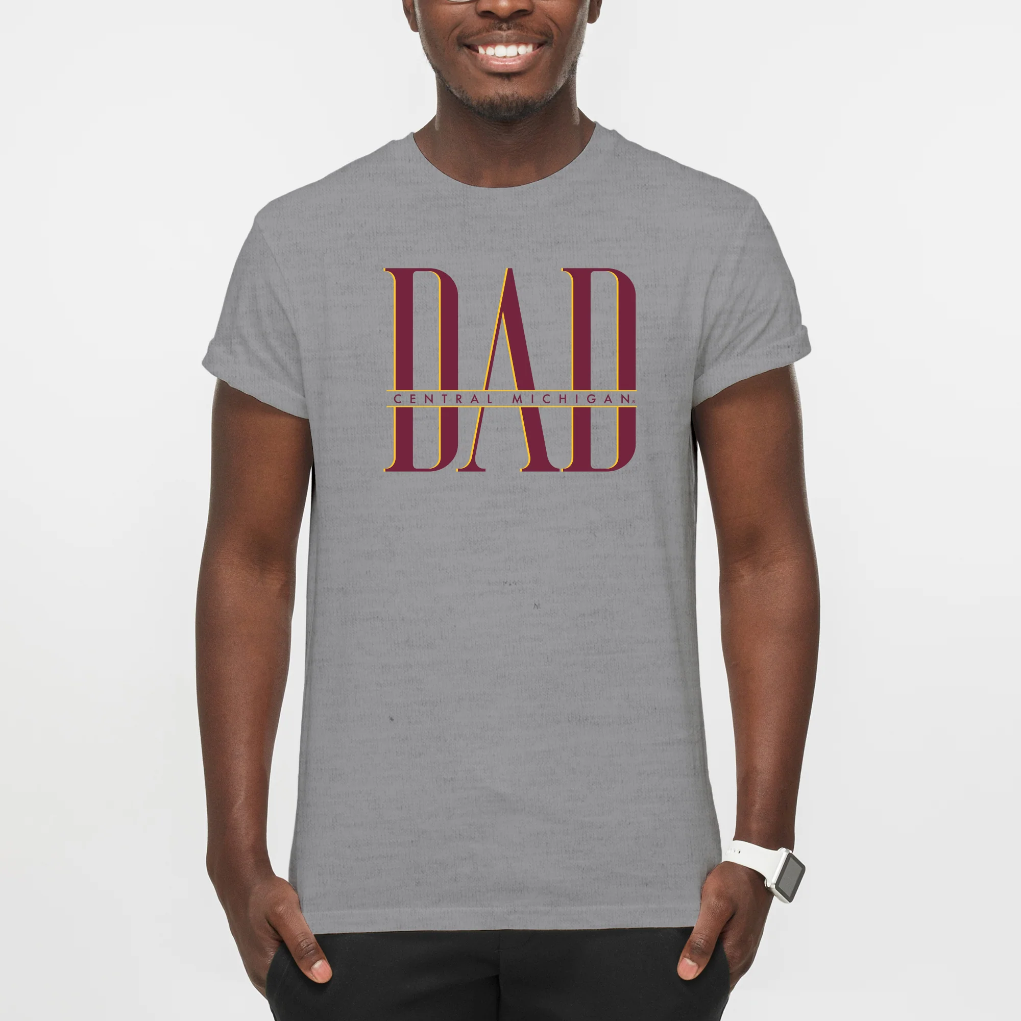 Central Michigan Classic Dad T-Shirt - Sport Grey - Image 3