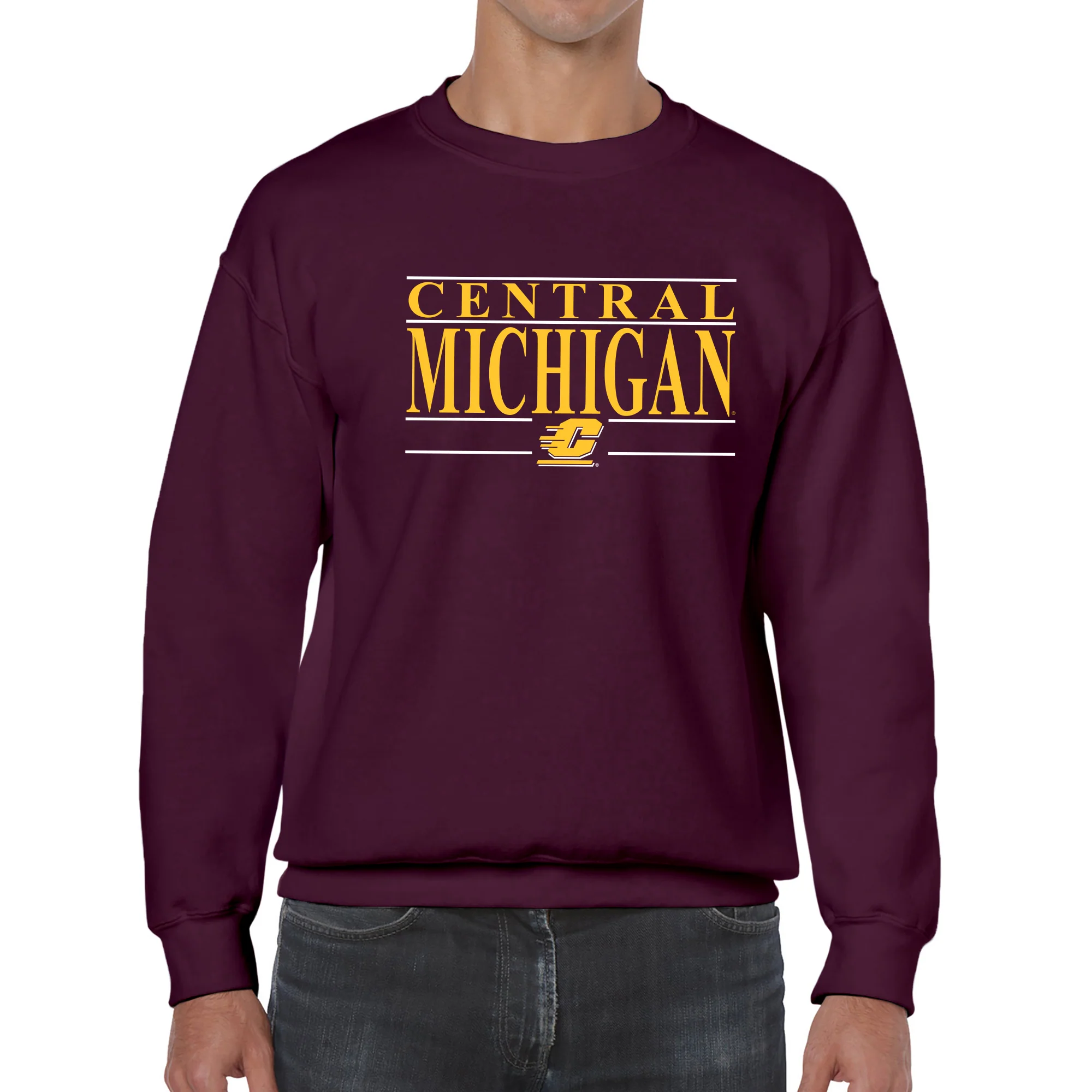 Central Michigan Headline Crewneck - Maroon - Image 3