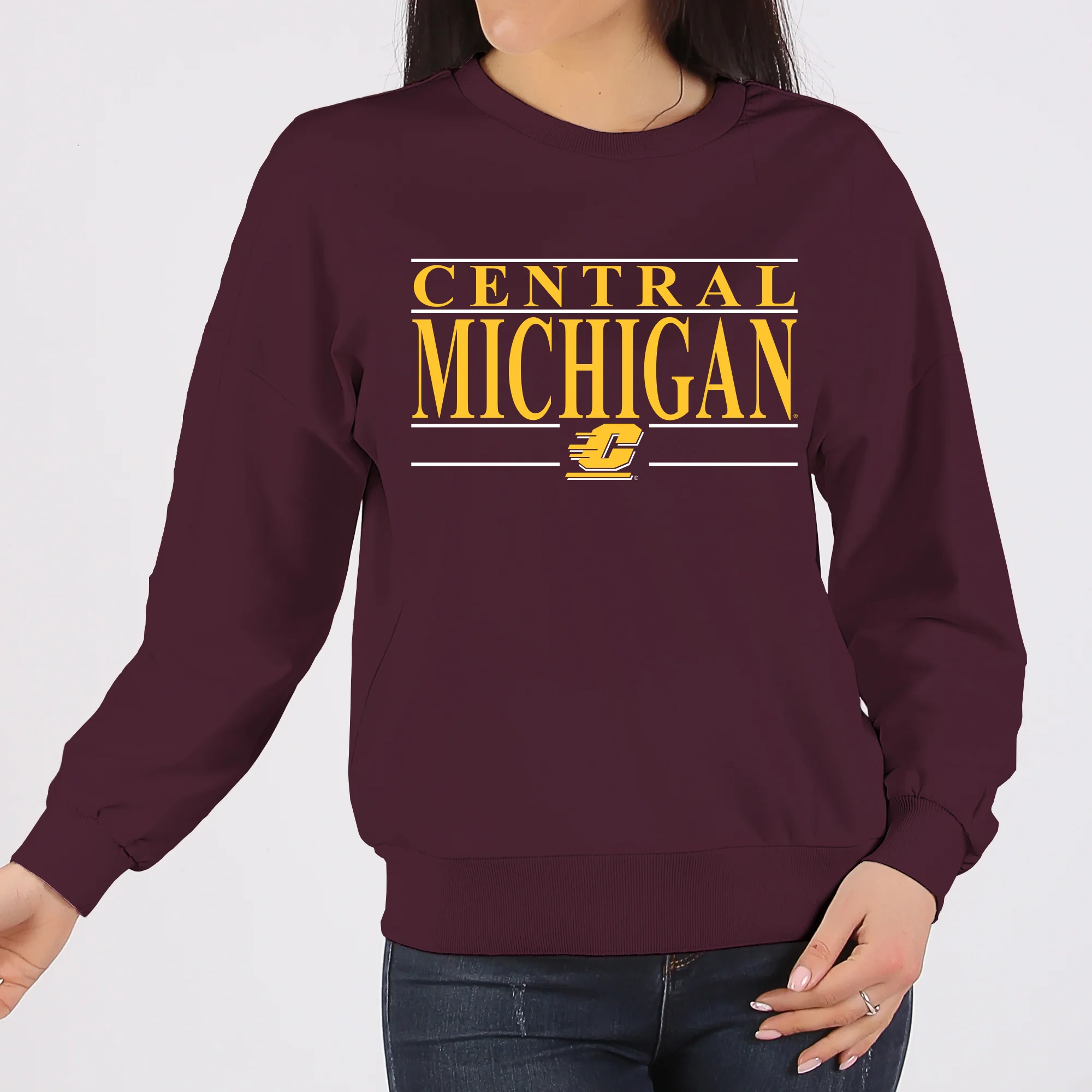 Central Michigan Headline Crewneck - Maroon - Image 4
