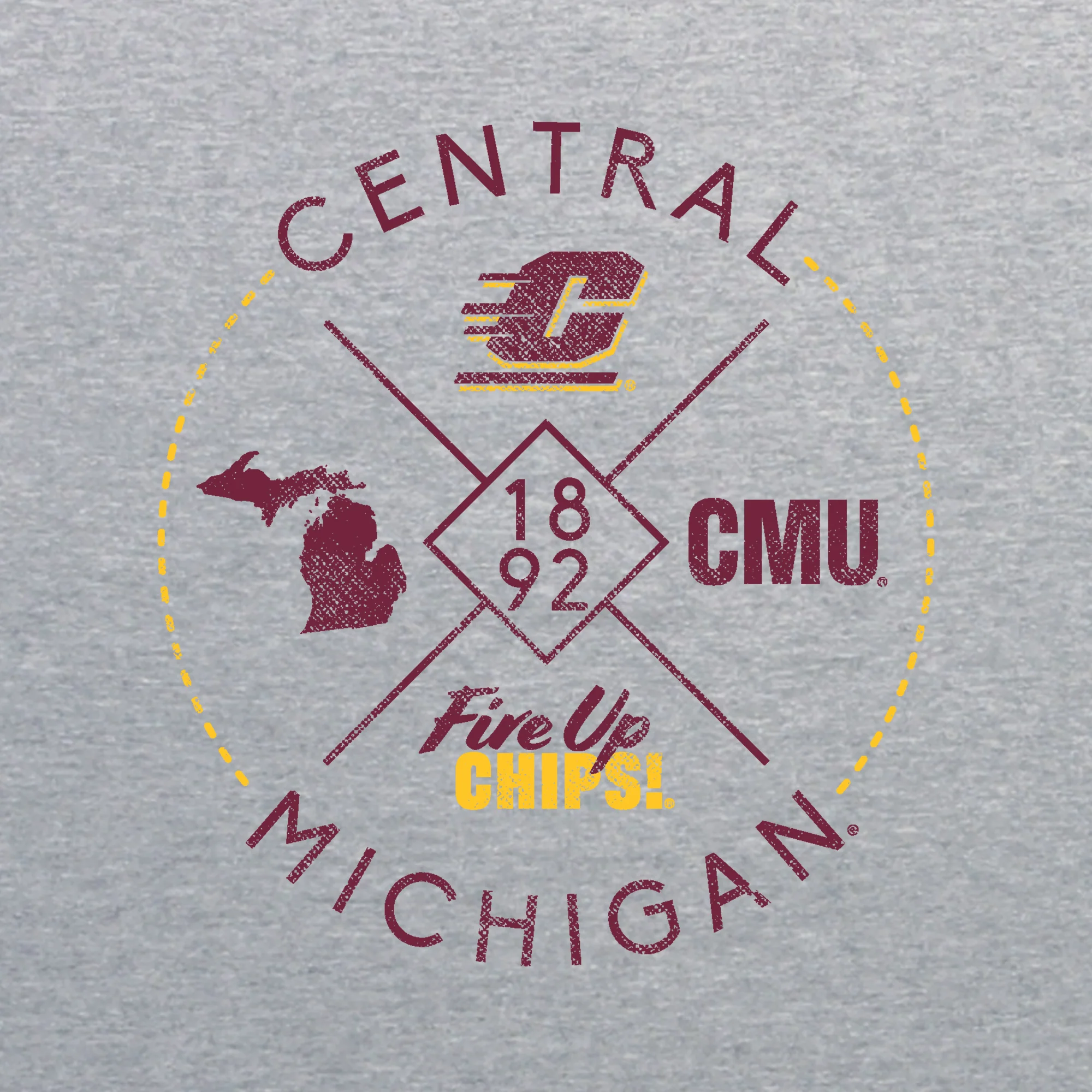 Central Michigan Identity Stamp Crewneck - Sport Grey - Image 2