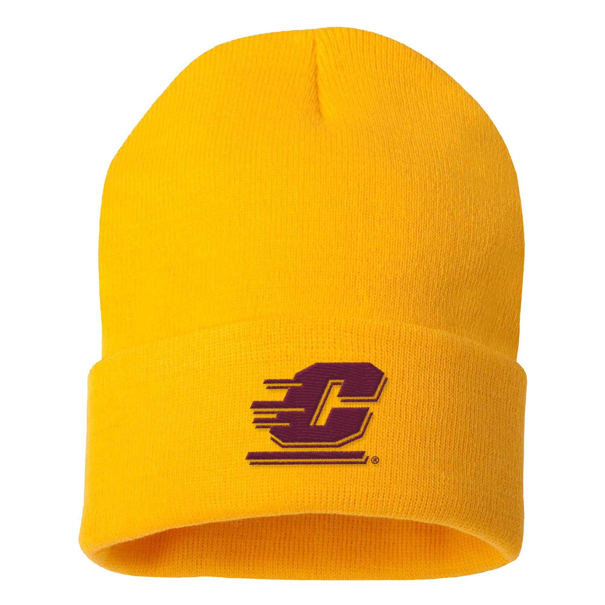 Central Michigan Primary Logo Solid Knit Cuffed Beanie - Image 2