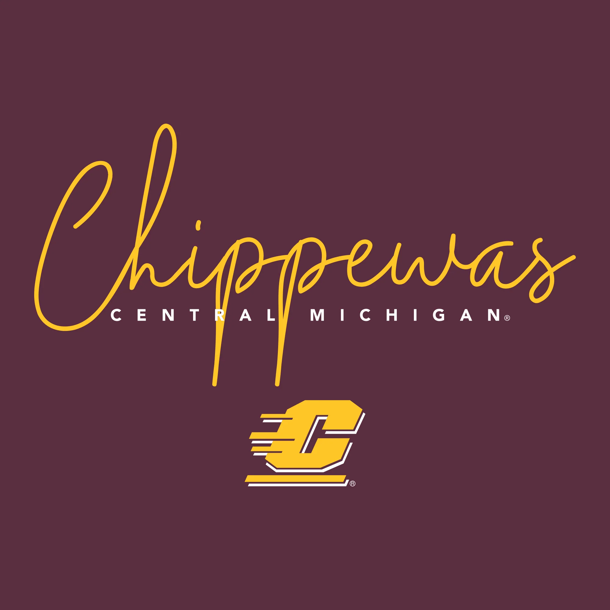 Central Michigan Thin Script Women's T-Shirt - Maroon - Image 2