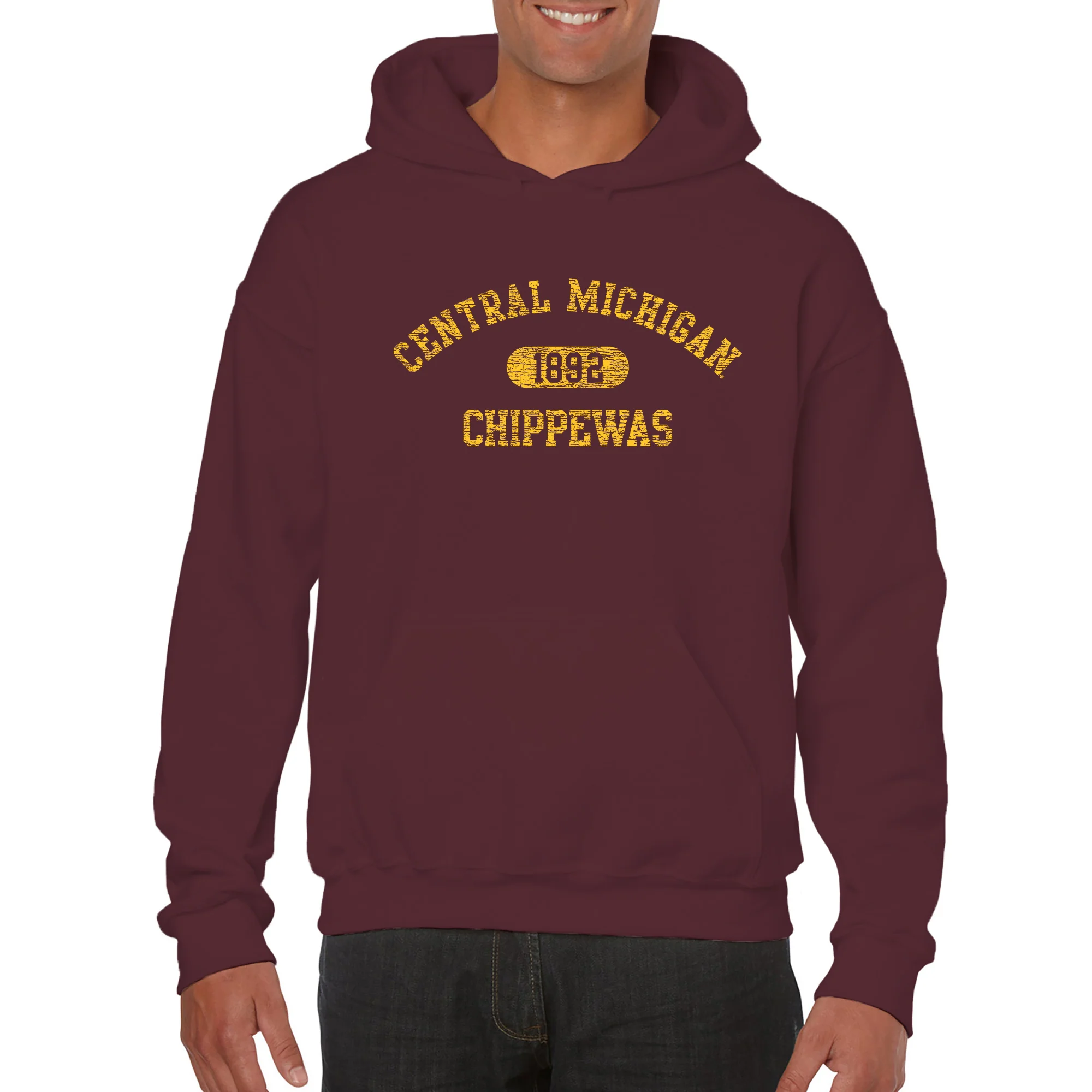 Central Michigan University Chippewas Athletic Arch Hoodie - Maroon - Image 3