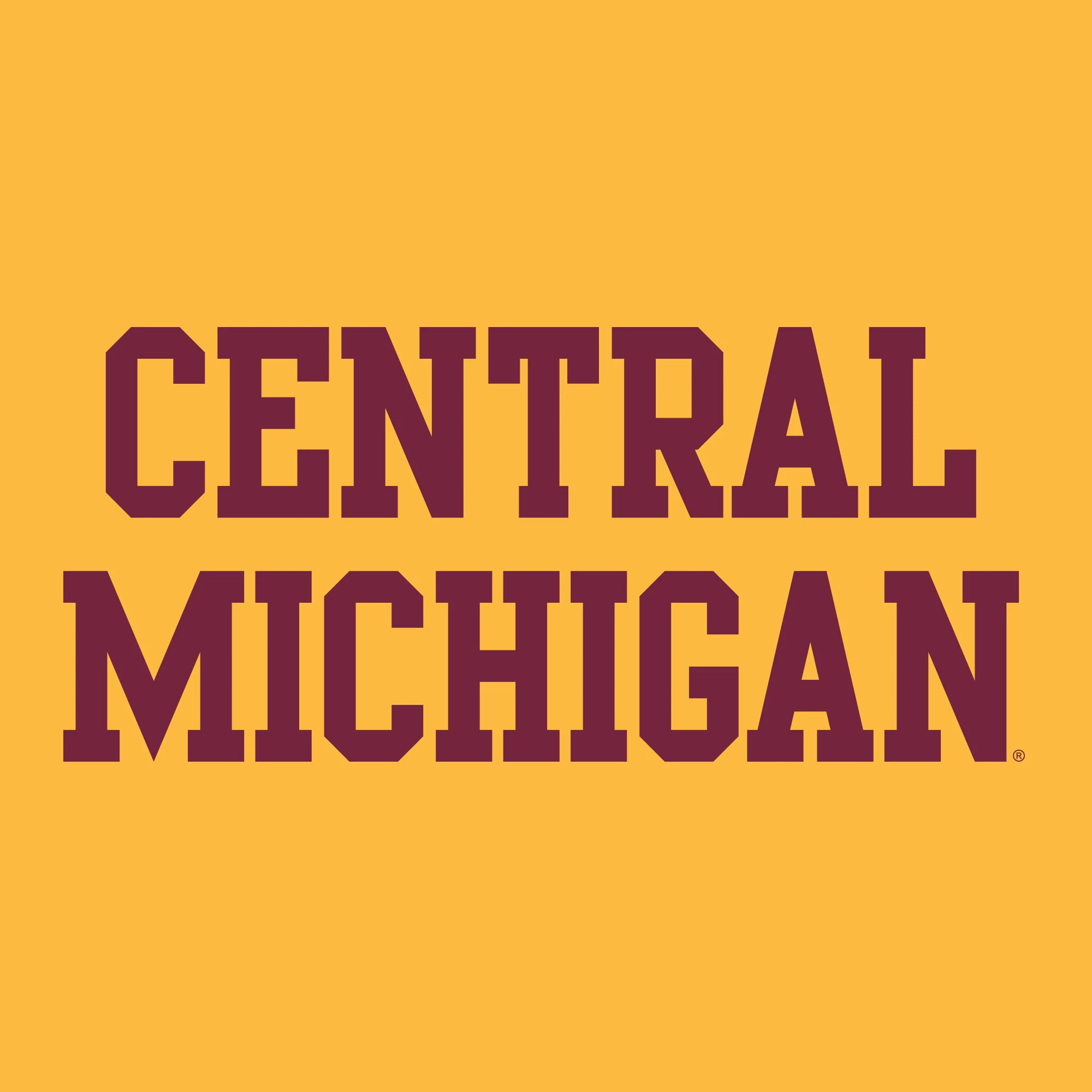 Central Michigan University Chippewas Basic Block Short Sleeve T Shirt - Gold - Image 2