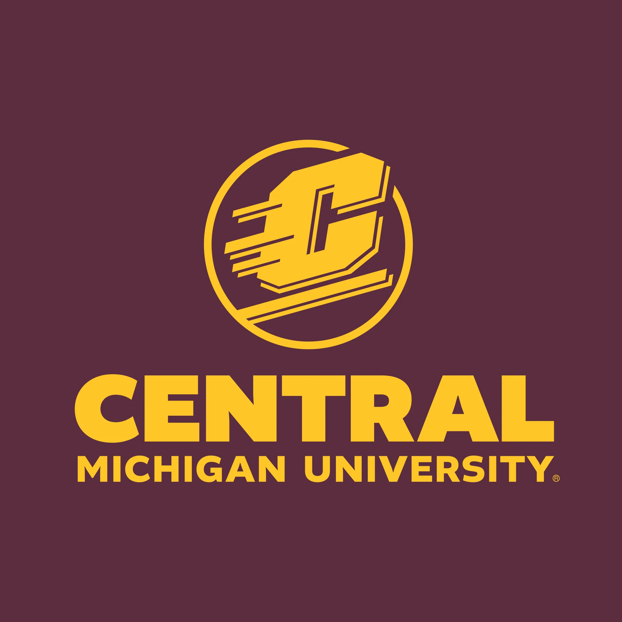 Central Michigan University Chippewas Institutional Logo Long Sleeve T Shirt - Maroon - Image 2