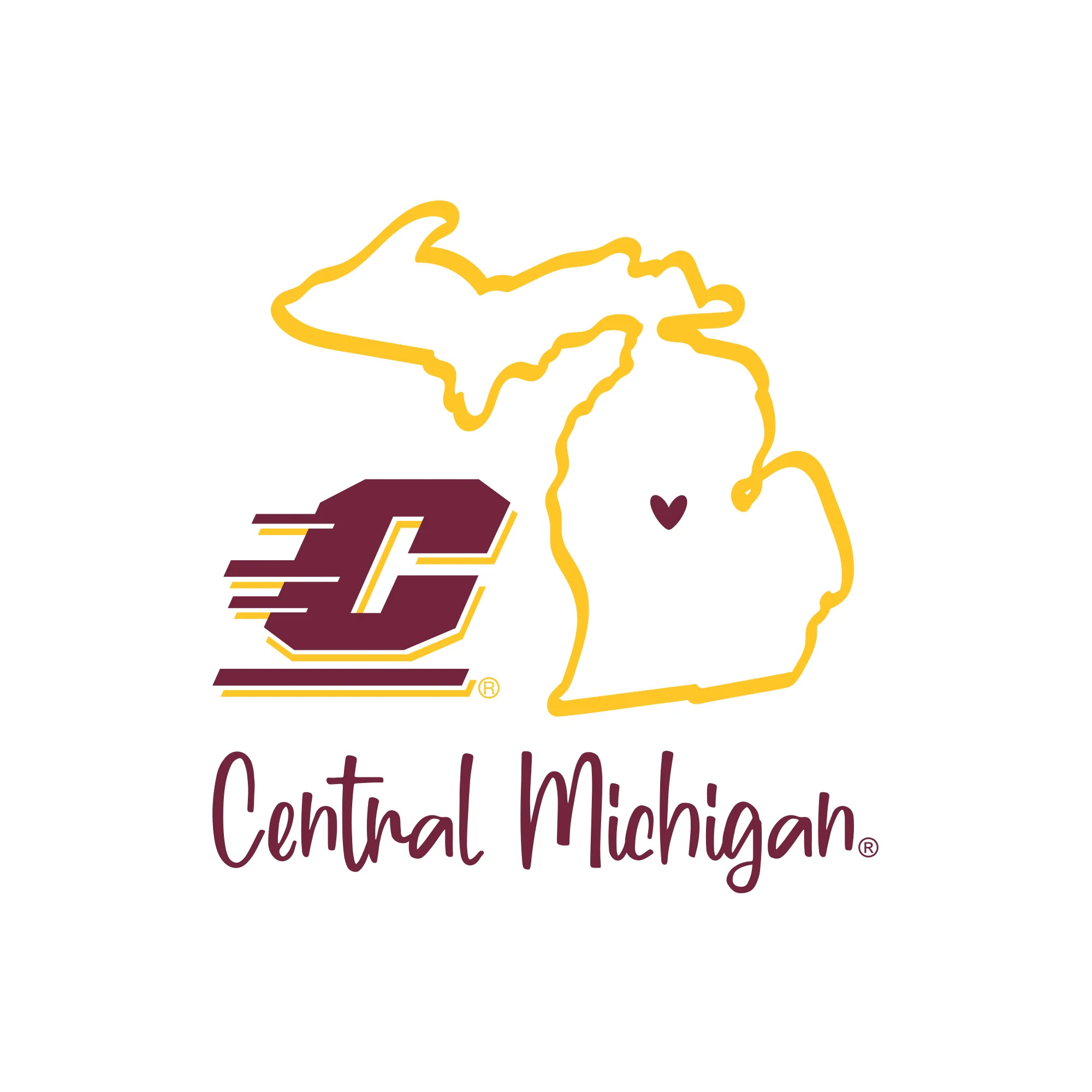 Central Michigan University Chippewas Playful Sketch Short Sleeve T Shirt - White - Image 2