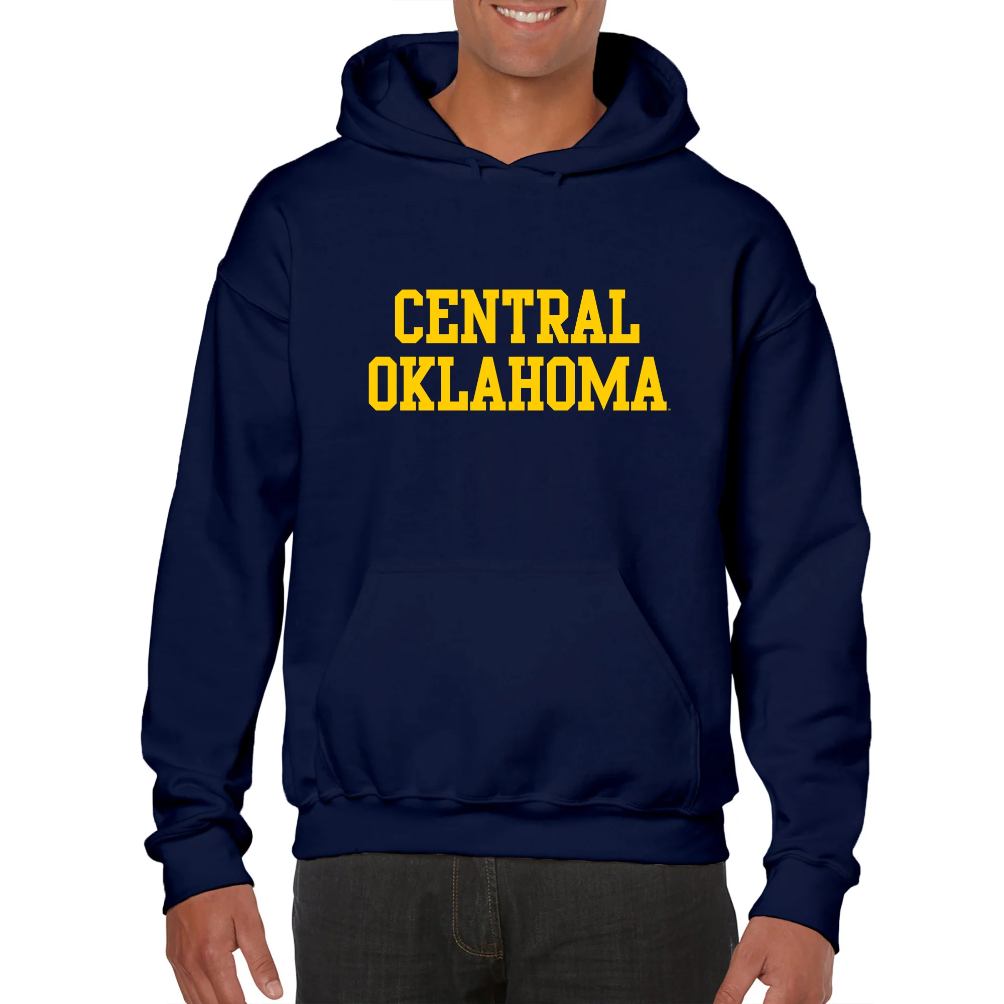 Central Oklahoma University Bronchos Basic Block Heavy Blend Hoodie - Navy - Image 3