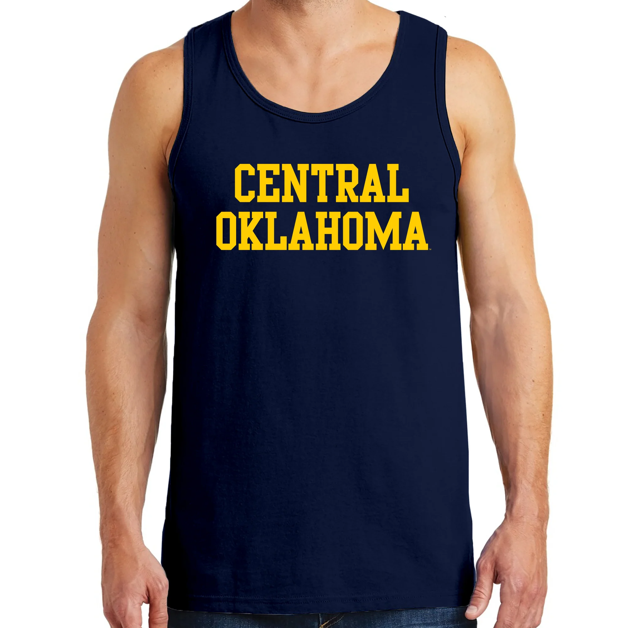 Central Oklahoma University Bronchos Basic Block Tank Top - Navy - Image 3
