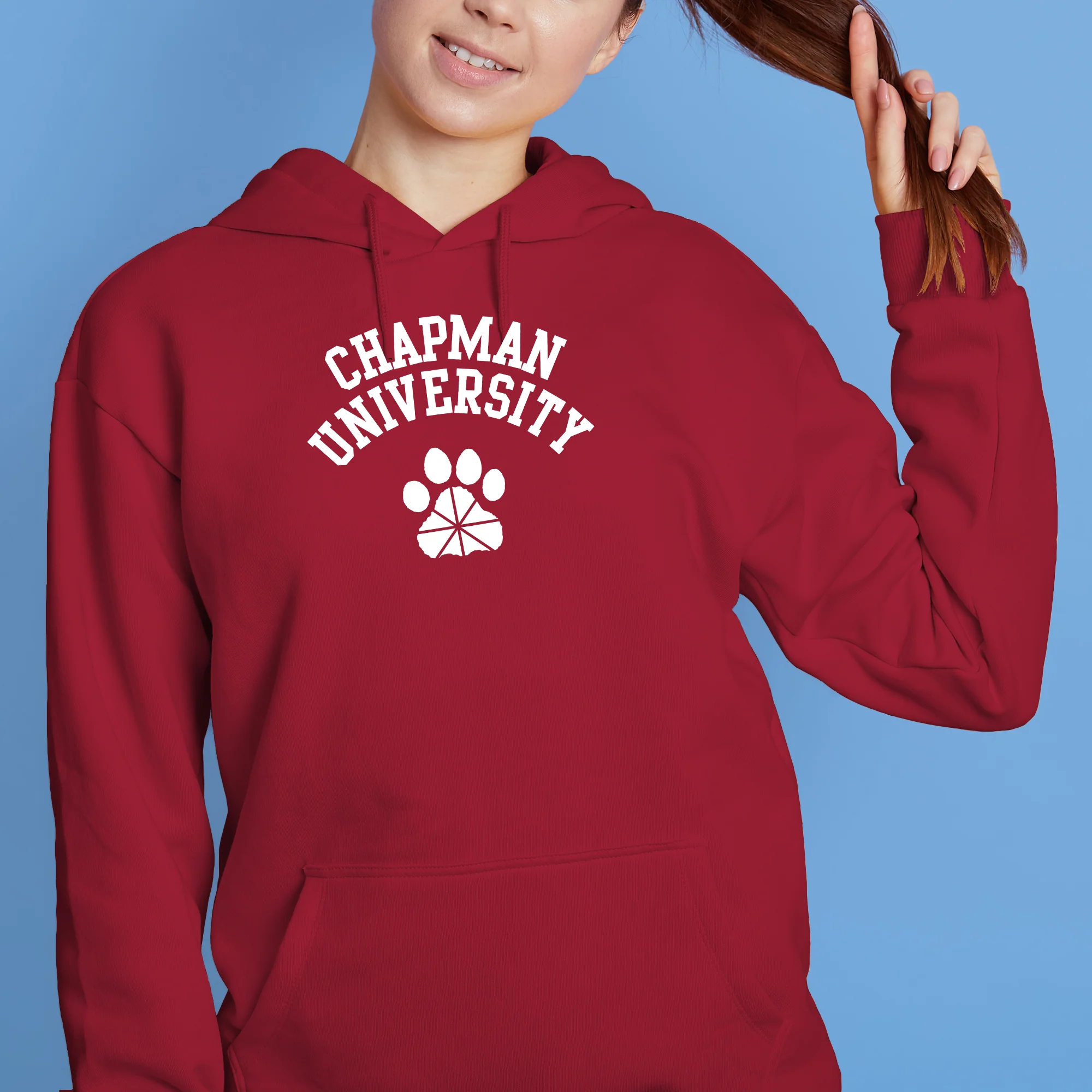 Chapman University Panthers Arch Logo Hoodie - Cardinal - Image 4